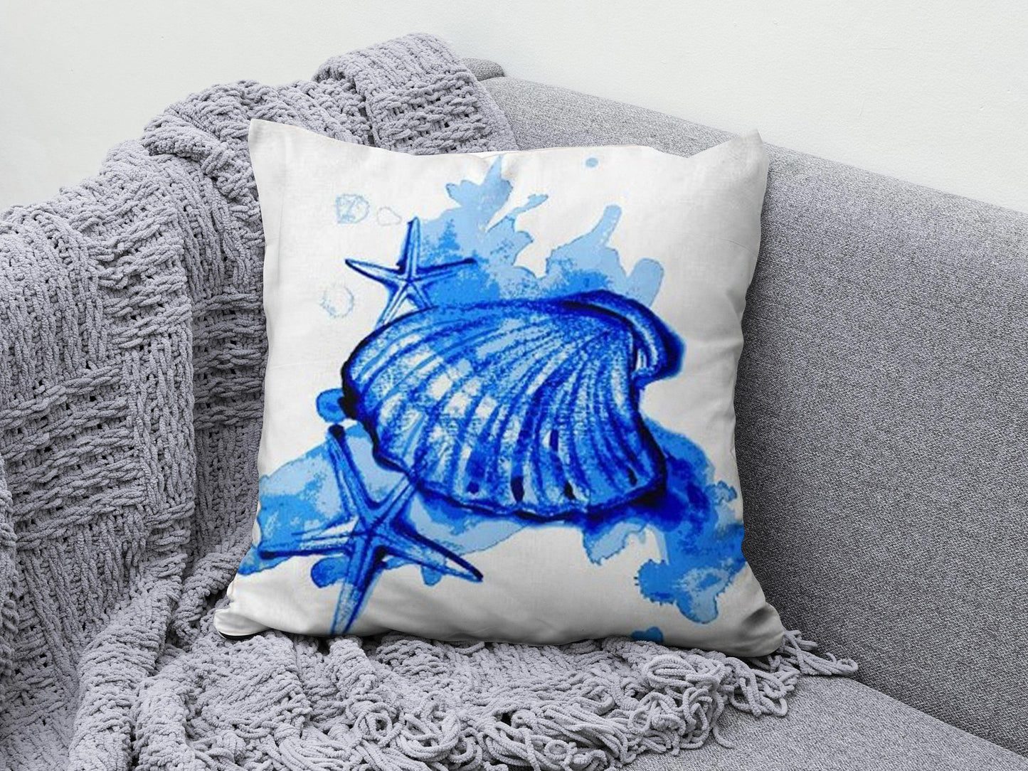 Onay 2 / 12 x 12 inch (30 x 30 cm) Lobster & Crab Outdoor Starfish and Sea Cushion Cover