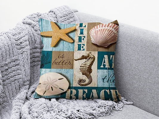 Onay 1 / 12 x 12 inch (30 x 30 cm) Lobster & Crab Outdoor Starfish and Sea Cushion Cover