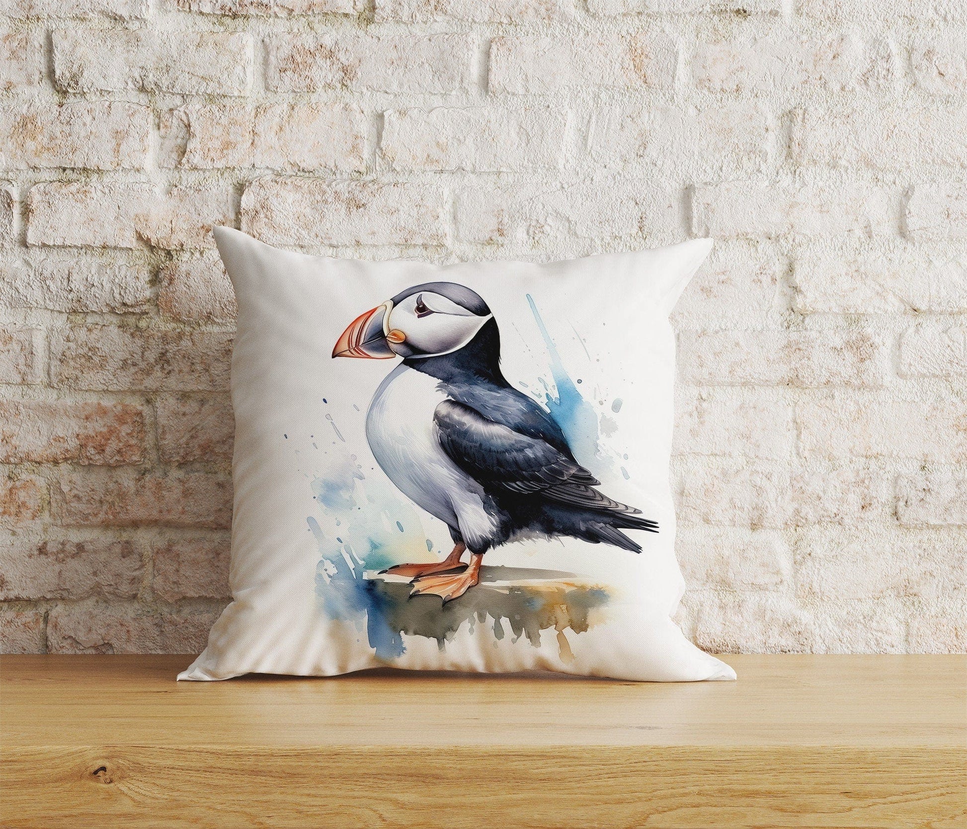 Onay Home Textile Cushion Covers 5 / 12 x 12 inch (30 x 30 cm) Double Side Love Puffin Cushion Covers Nautical Marine Seabird Design