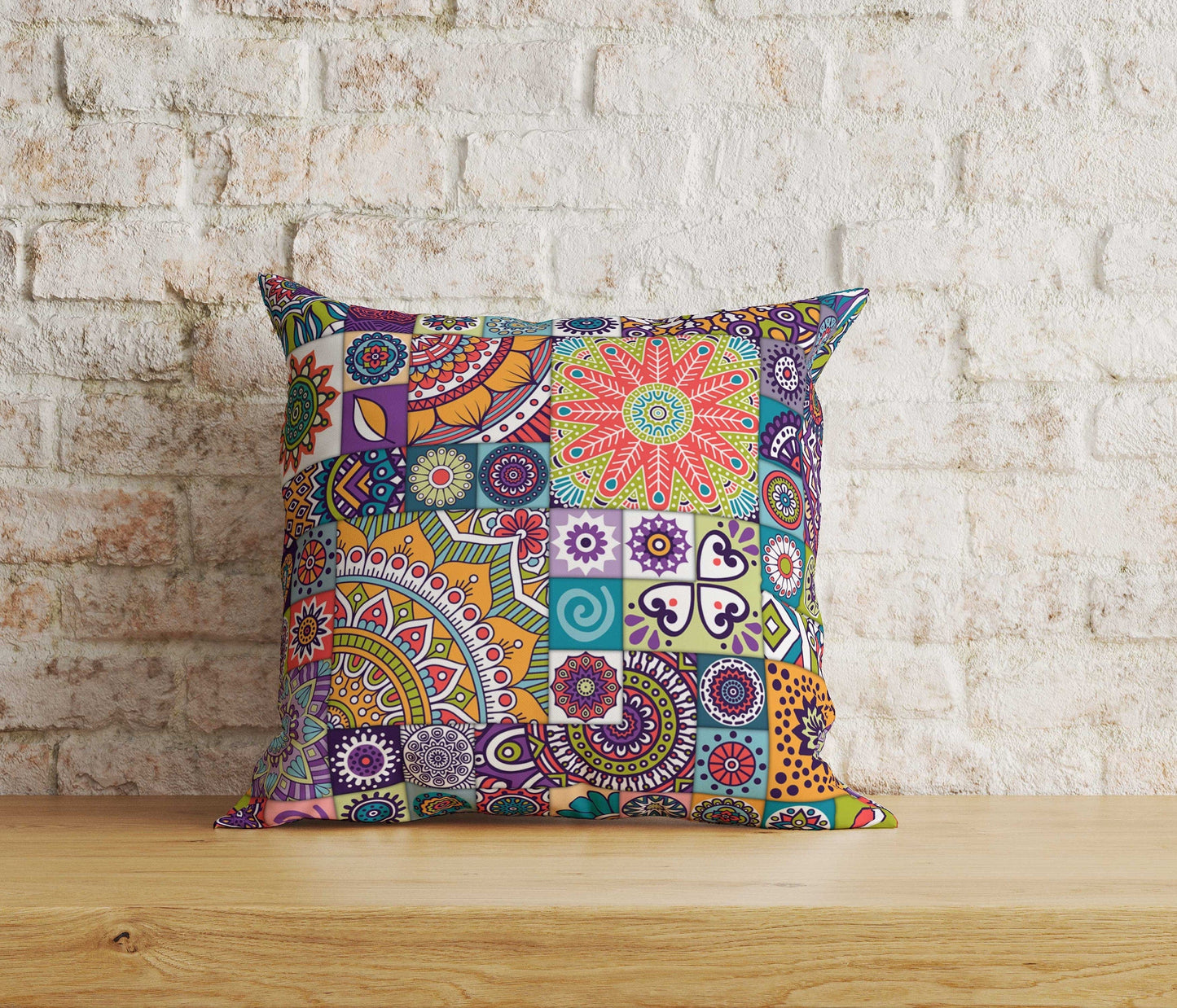 Onay Home Textile Cushion Covers 2 / 12 x 12 inch (30 x 30 cm) Double Side Mandala Pillow Cover Geometric Design Cushion Covers UK