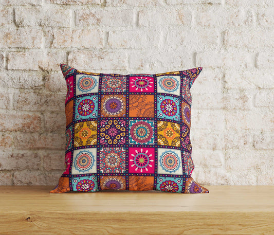 Onay Home Textile Cushion Covers 1 / 12 x 12 inch (30 x 30 cm) Double Side Mandala Pillow Cover Geometric Design Cushion Covers UK