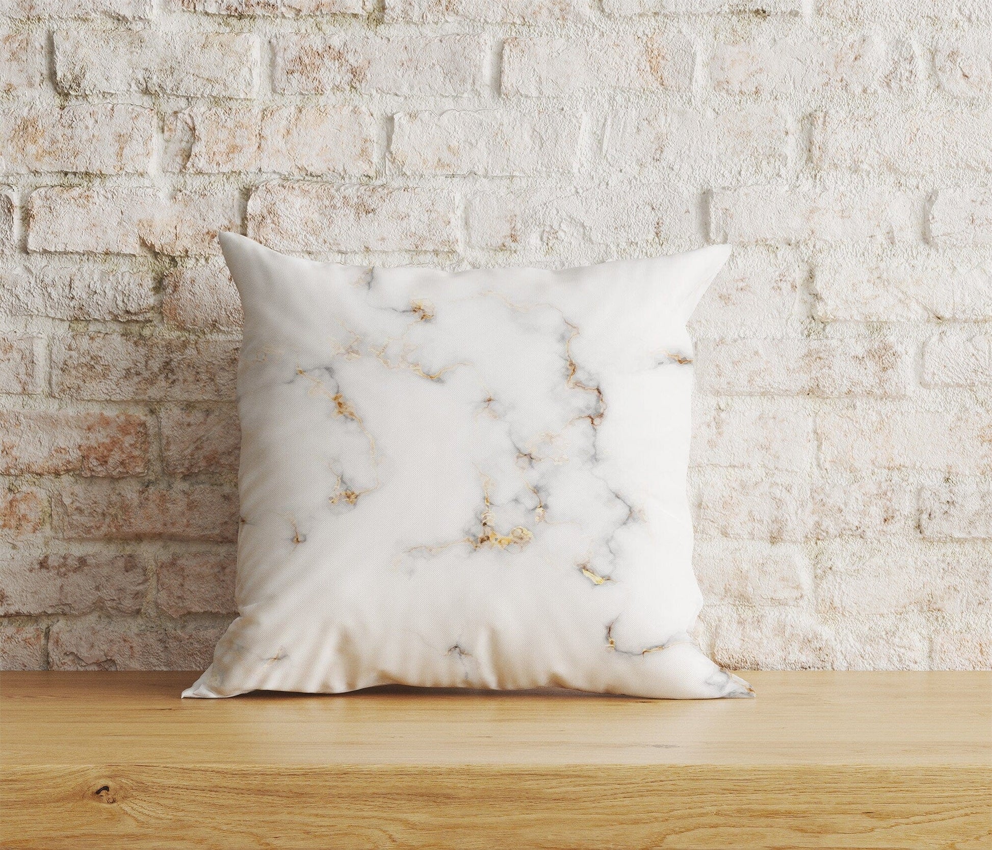 Onay Home Textile Cushion Covers 5 / 12 x 12 inch (30 x 30 cm) Double Side Marble Cushion Cover Gold Watercolor Stone Pillow Cover