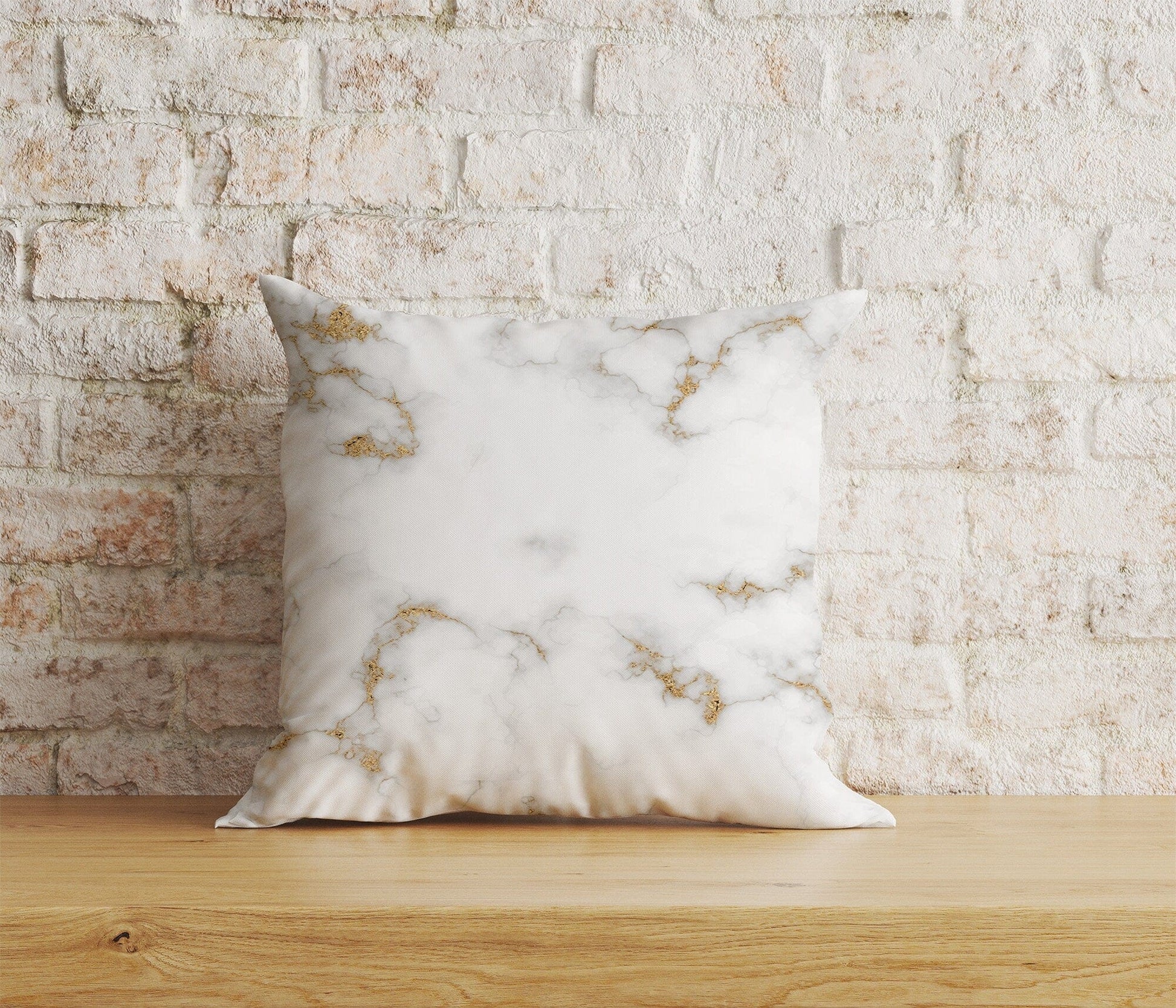 Onay Home Textile Cushion Covers 2 / 12 x 12 inch (30 x 30 cm) Double Side Marble Cushion Cover Gold Watercolor Stone Pillow Cover