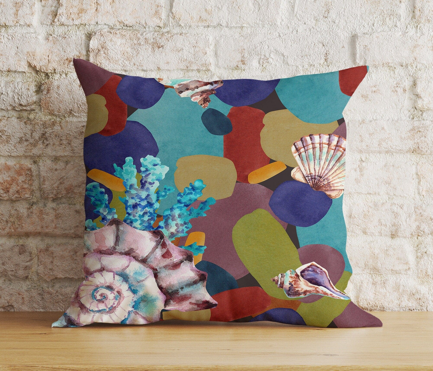 Onay 5 / 12 x 12 inch (30 x 30 cm) Double Side Marine Coastal Summer Beach Nautical Cushion Cover