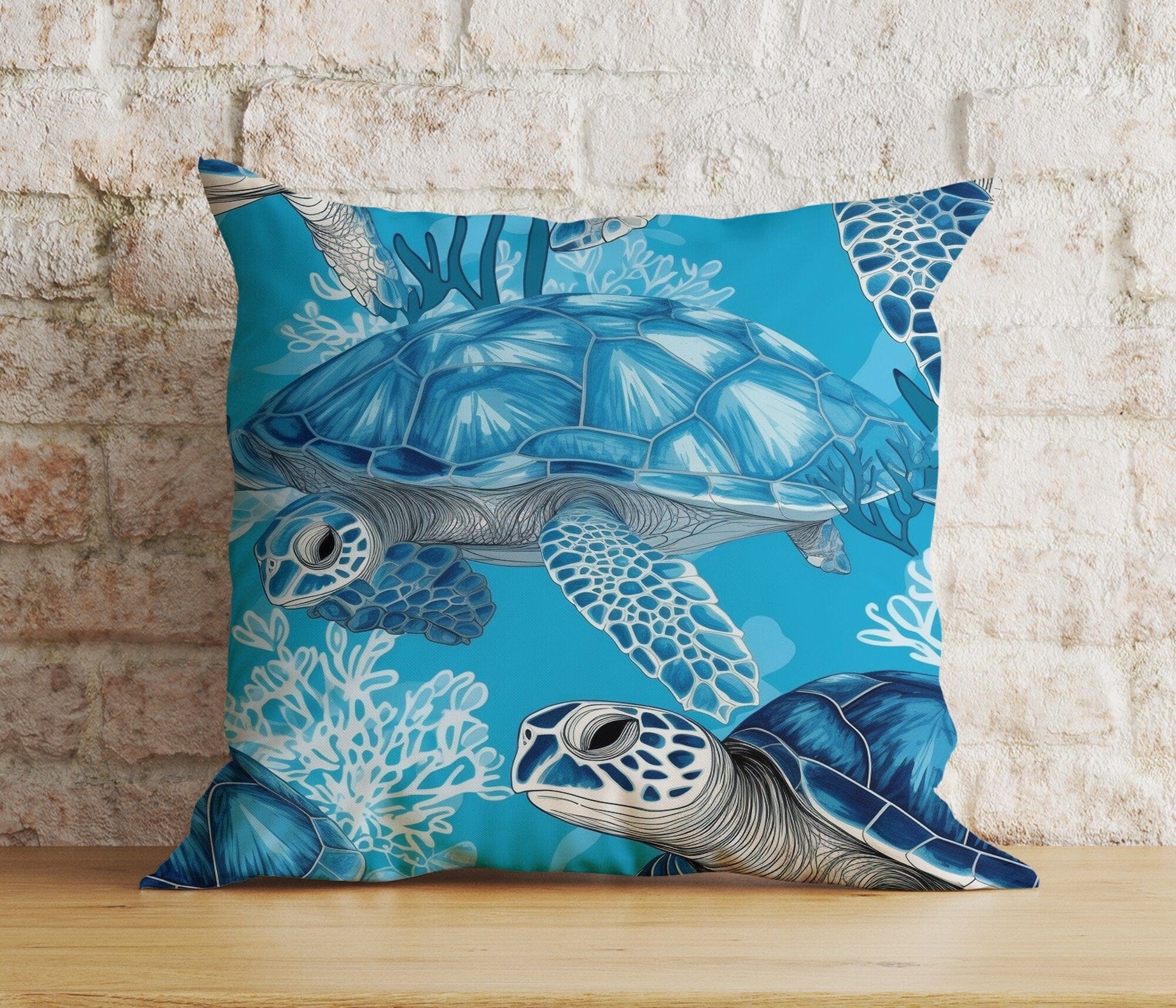 Onay 4 / 12 x 12 inch (30 x 30 cm) Double Side Marine Coastal Summer Beach Nautical Cushion Cover