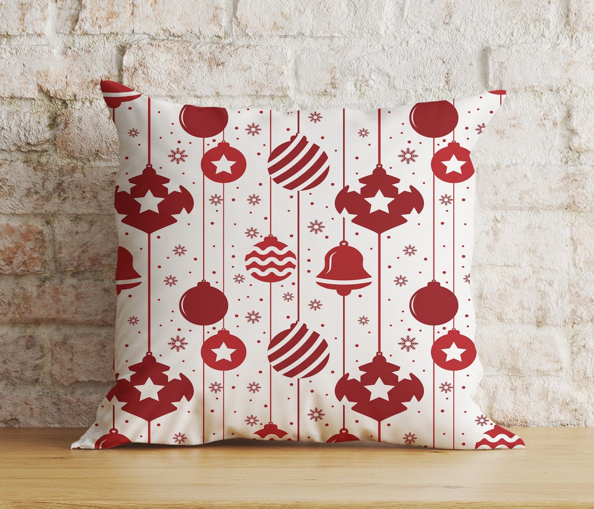 Onay 8 / 12 x 12 inch (30 x 30 cm) Double Side Merry Christmas Red Xmas Tree Snowflake Cushion Cover