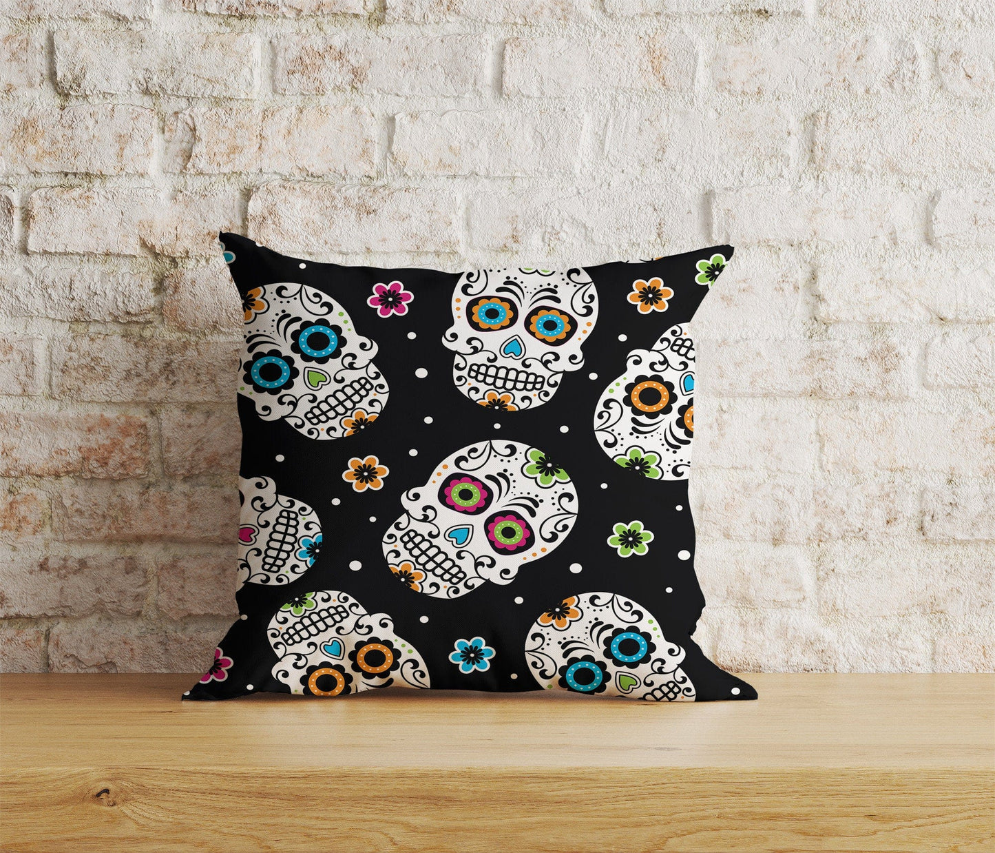 Onay Home Textile Cushion Covers 8 / 12 x 12 inch (30 x 30 cm) Double Side Mexican Day of The Dead Pillow Cover Mexican Cushion Cover