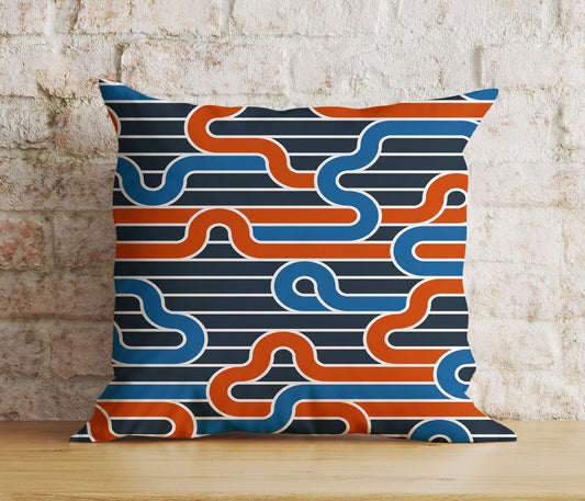Onay Home Textile Cushion Covers 1 / 12 x 12 inch (30 x 30 cm) Double Side Mid Century Modern Cushion Cover Boho Colorful Line Abstract