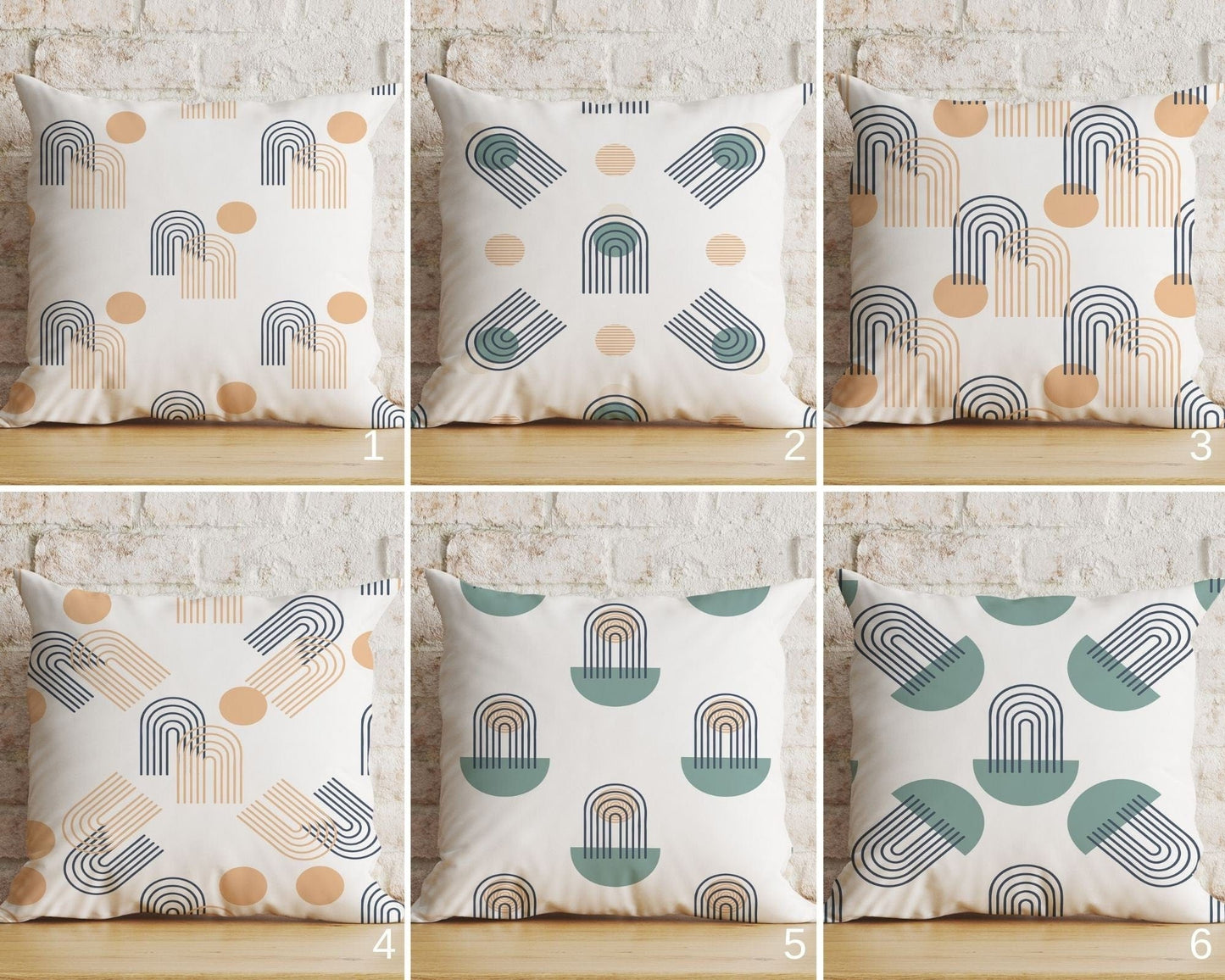 Onay Home Textile Cushion Covers Mid Century Pillow Cover Rainbow Colorful Cushion Cover