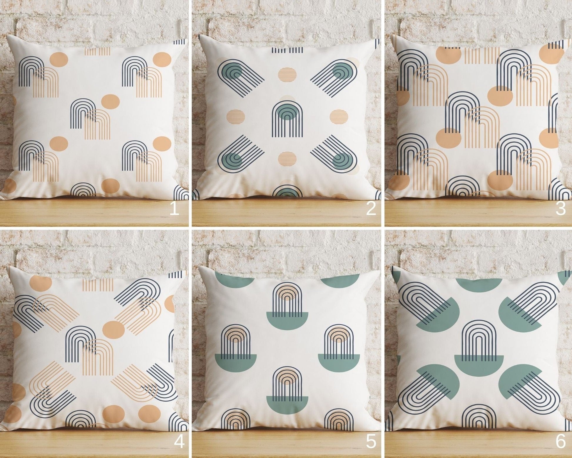 Onay Home Textile Cushion Covers Mid Century Pillow Cover Rainbow Colorful Cushion Cover