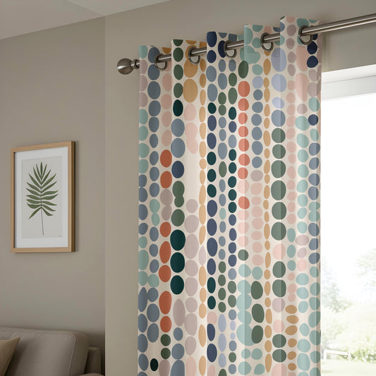 Onay Mid-Century Polka Dot Curtains – Retro Colorful Drapes