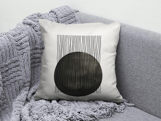Onay 1 / 12 x 12 inch (30 x 30 cm) Minimalist Drawings Abstract Line Art Cushion Cover