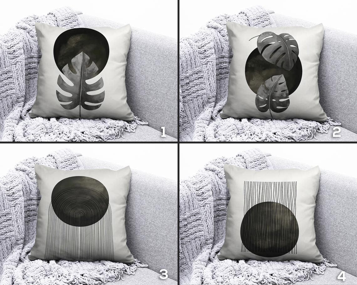 Onay Minimalist Drawings Black Abstract Pattern Cushion Cover