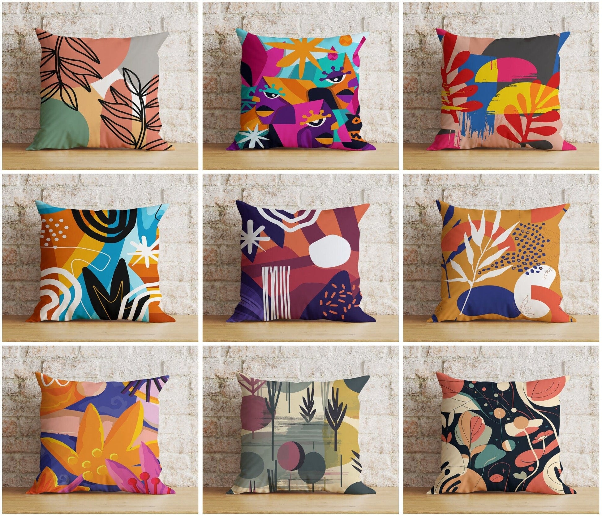 Onay Home Textile Cushion Covers Modern Abstract Cushion Covers Minimalist Pillow Cover 16x16