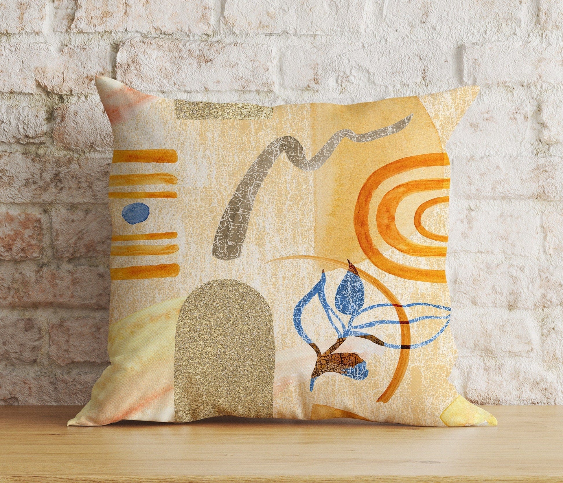 Onay 4 / 12 x 12 inch (30 x 30 cm) Double Side Modern Abstract Minimalist Blue Colorful Cushion Covers