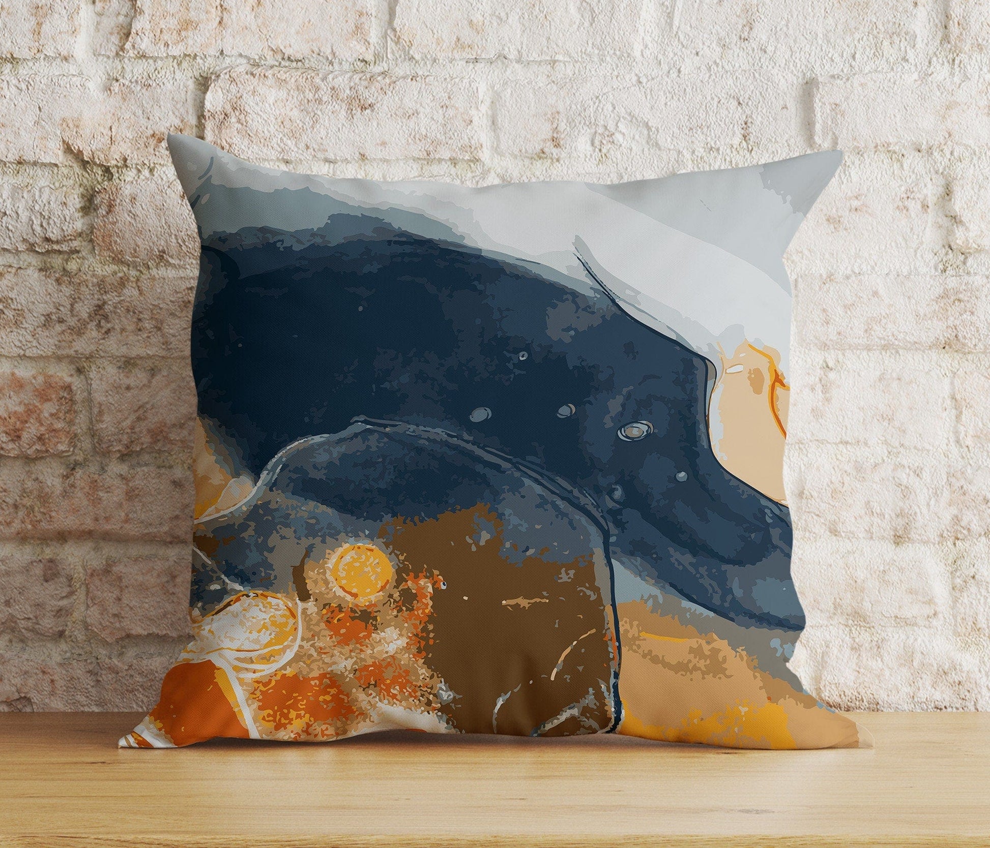 Onay 3 / 12 x 12 inch (30 x 30 cm) Double Side Modern Abstract Minimalist Blue Colorful Cushion Covers