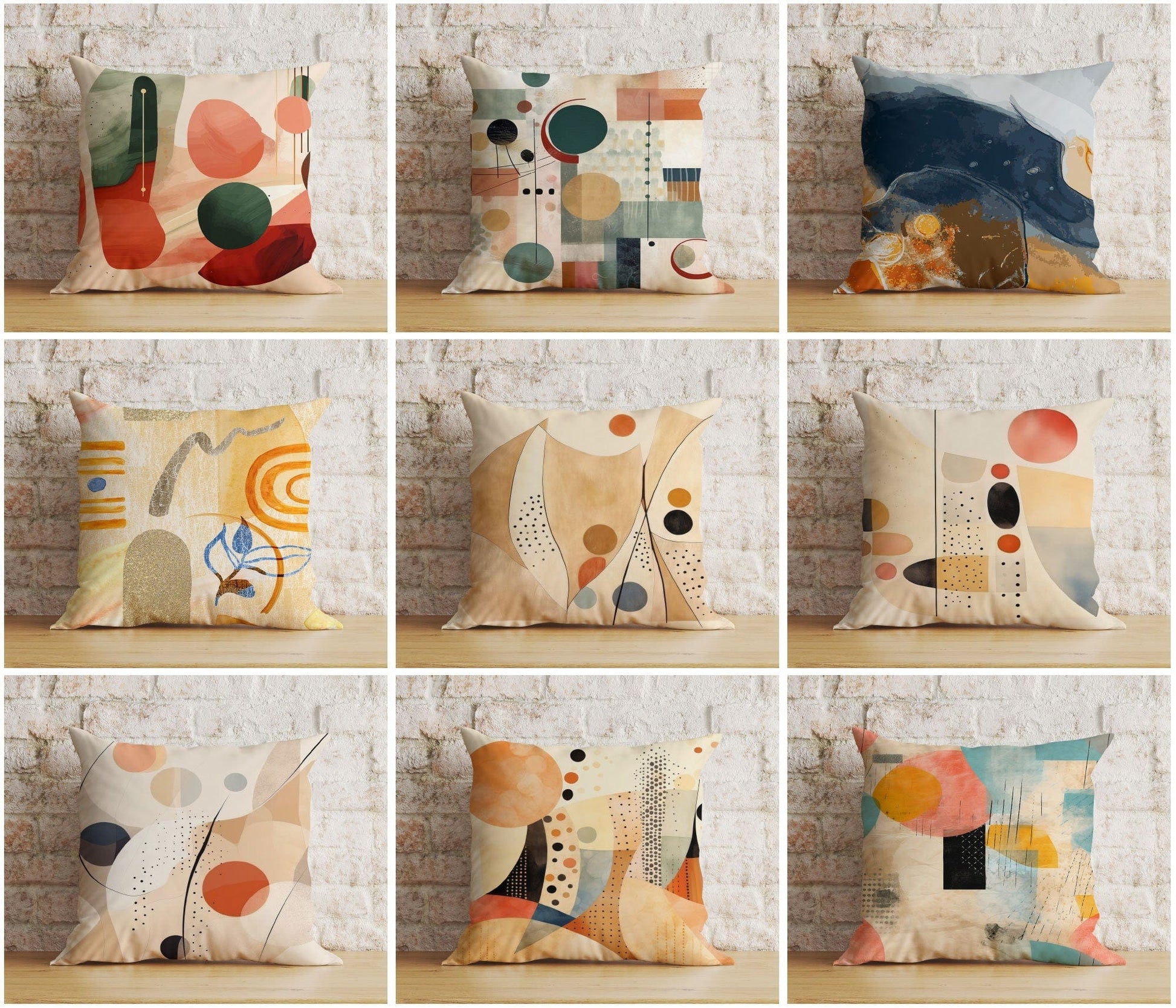 Onay Modern Abstract Minimalist Blue Colorful Cushion Covers