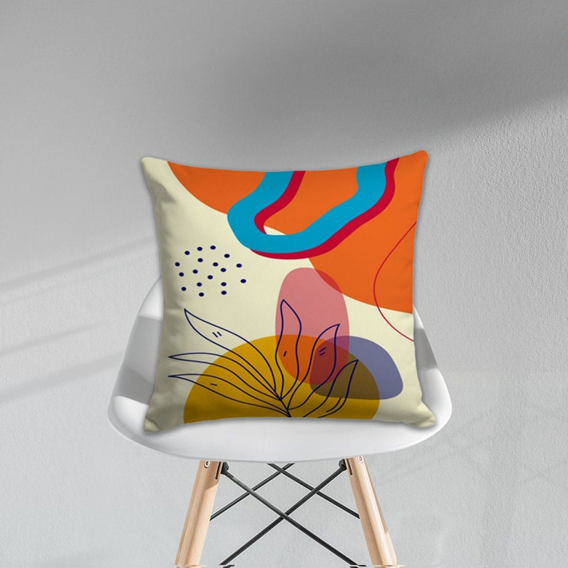 Onay 6 / 12 x 12 inch (30 x 30 cm) Modern Abstract Surreal Groovy Figures Cushion Cover