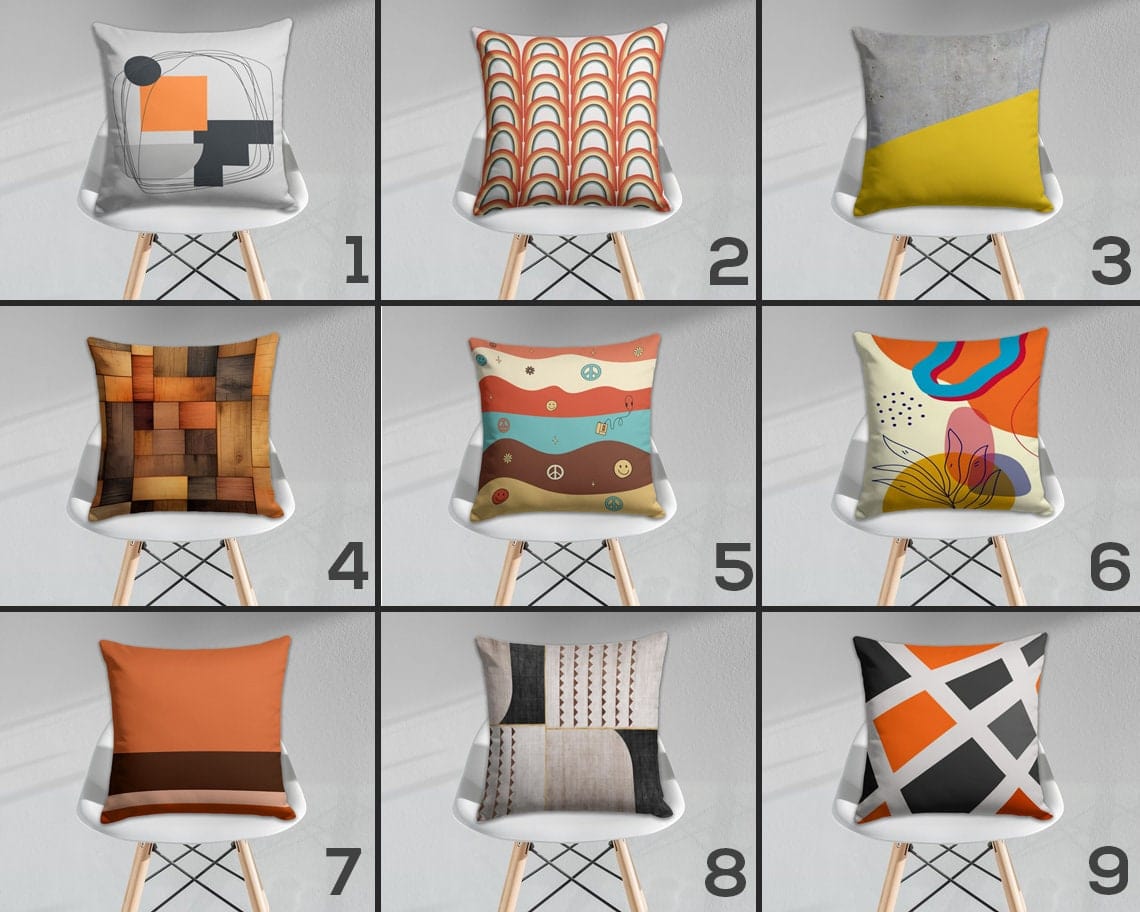 Onay Modern Abstract Surreal Groovy Figures Cushion Cover