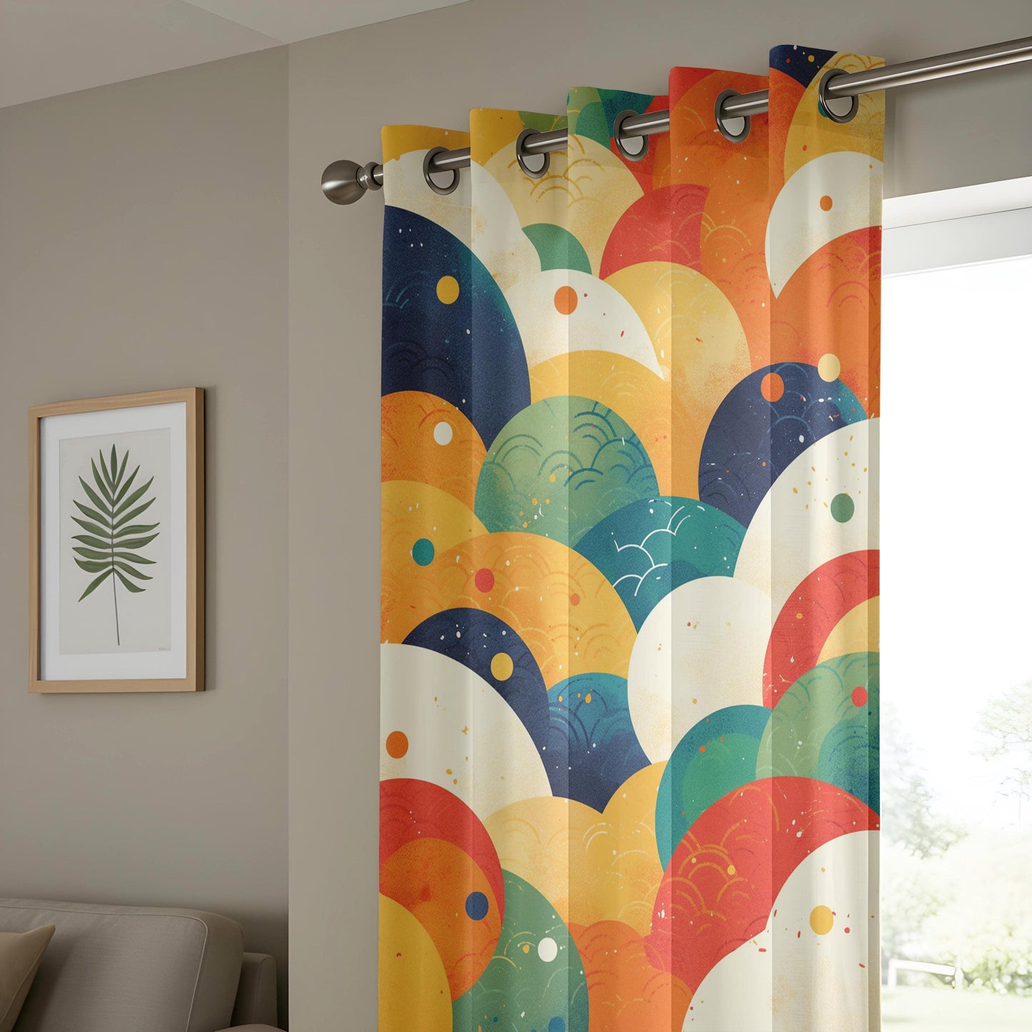 Onay Modern Art Deco-Inspired Curtains, Elegant Boho Window Drapes