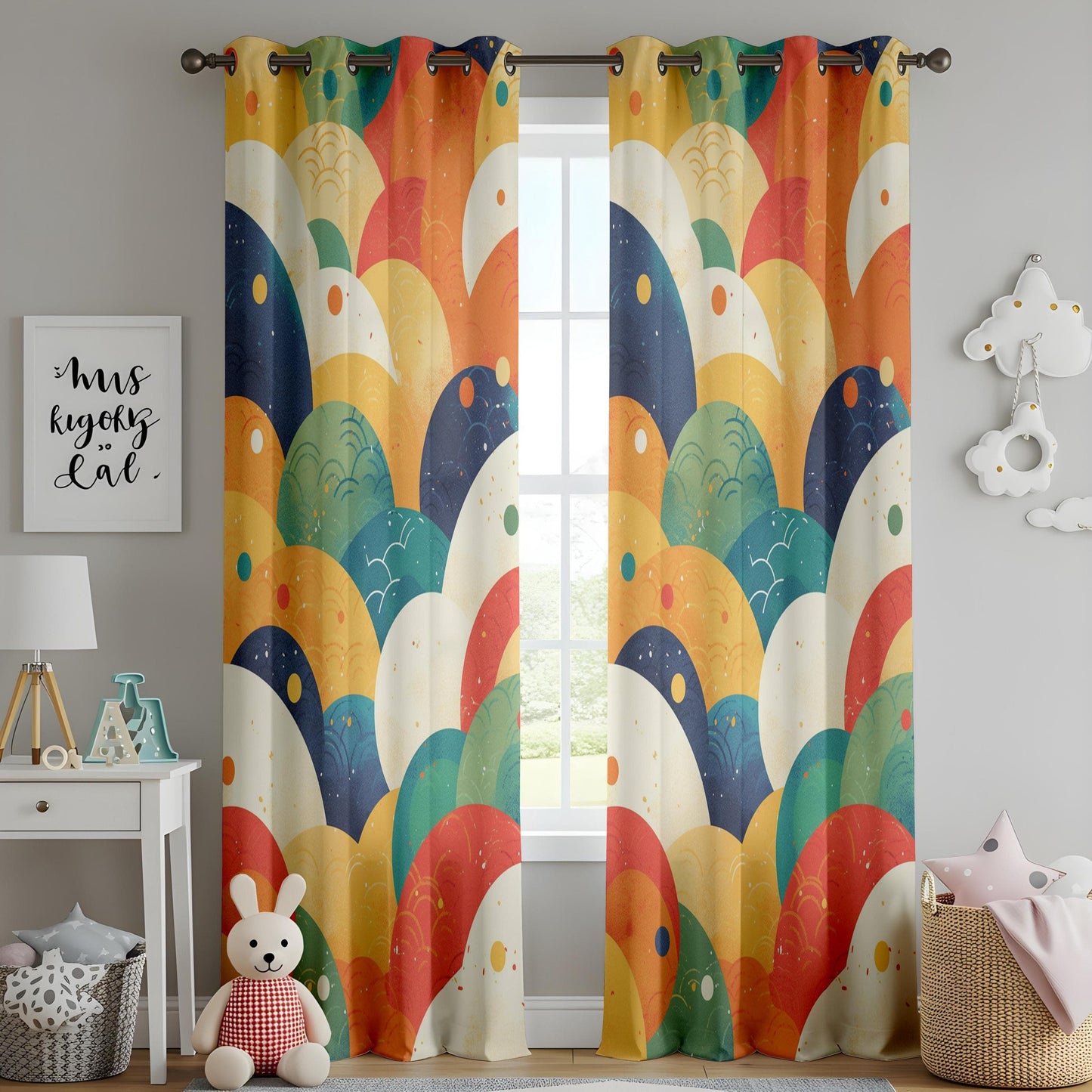 Onay Modern Art Deco-Inspired Curtains, Elegant Boho Window Drapes