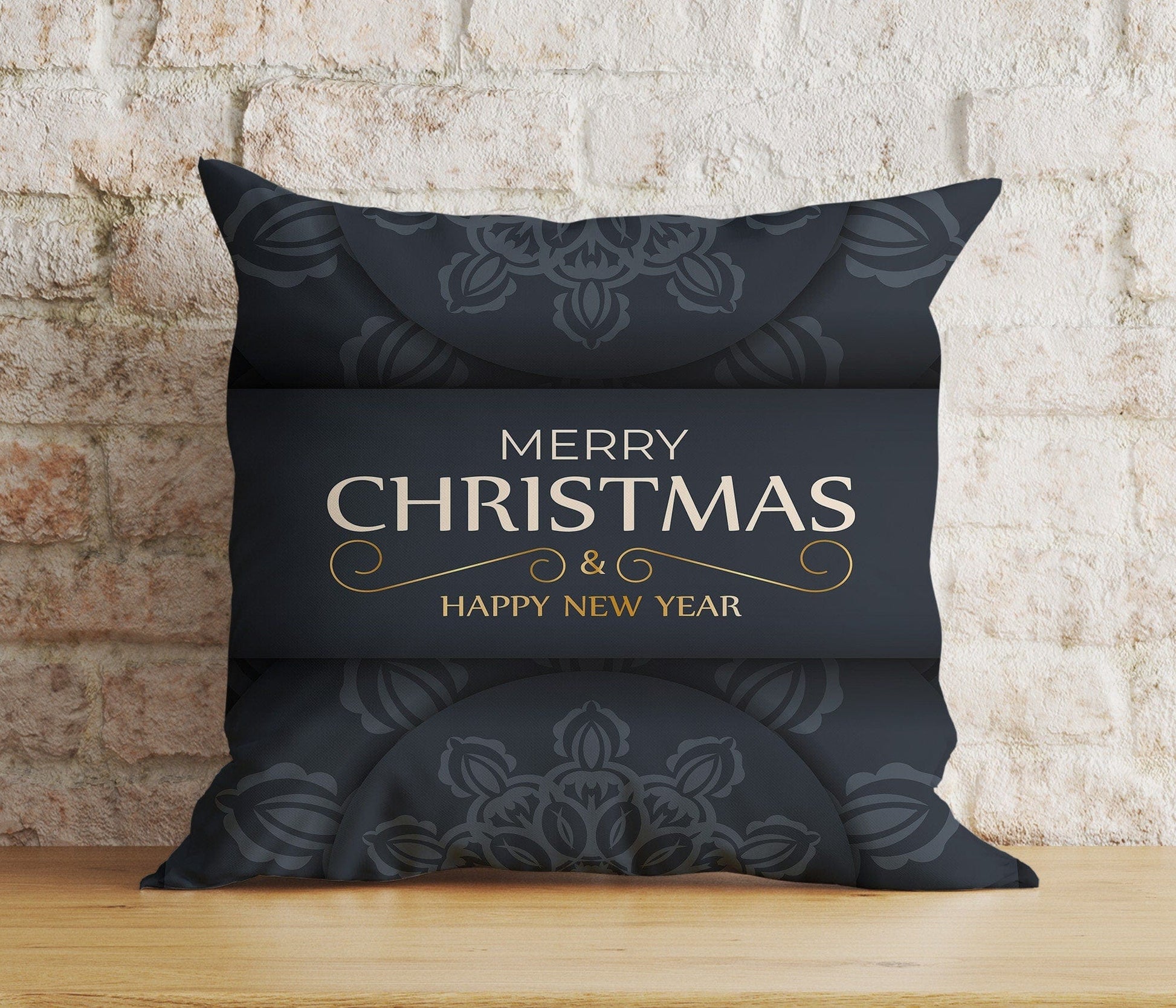 Onay 3 / 12 x 12 inch (30 x 30 cm) Double Side Modern Black Christmas Sleek Holiday Decor Cushion Covers