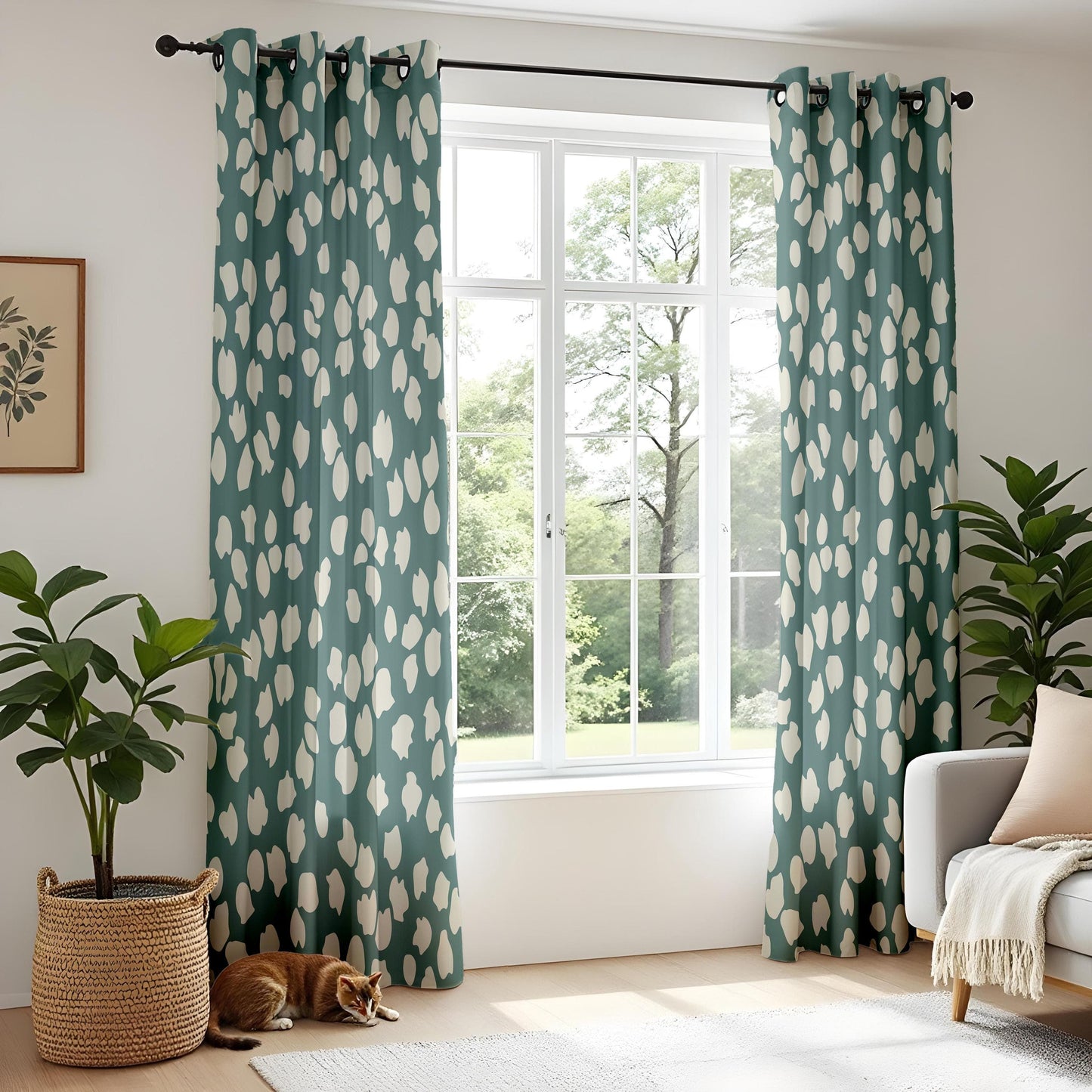 Onay Modern Leopard Curtains – Neutral Safari Animal Print Drapes