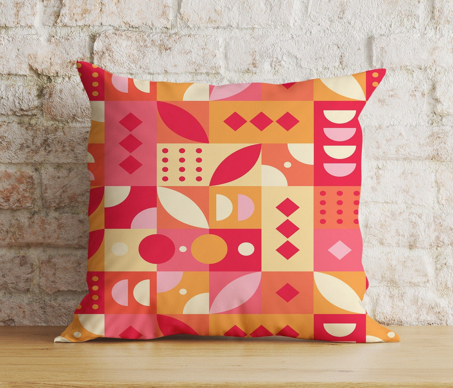 Onay 7 / 12 x 12 inch (30 x 30 cm) Double Side Modern Retro Colourful Geometric Abstract Cushion Cover