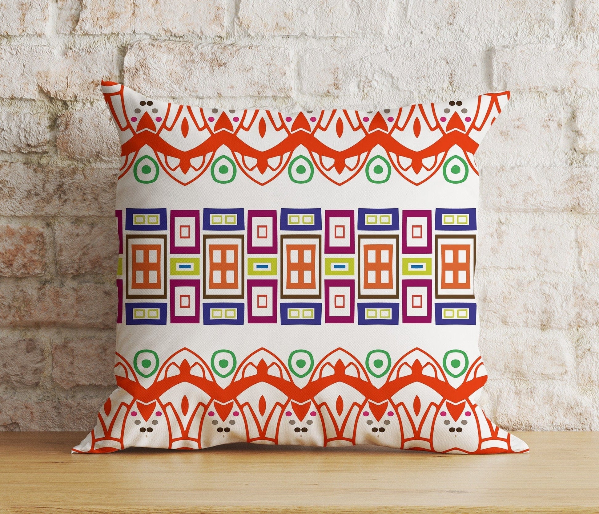 Onay 4 / 12 x 12 inch (30 x 30 cm) Modern Striped Red Boho Home Decoration Cushion Cover