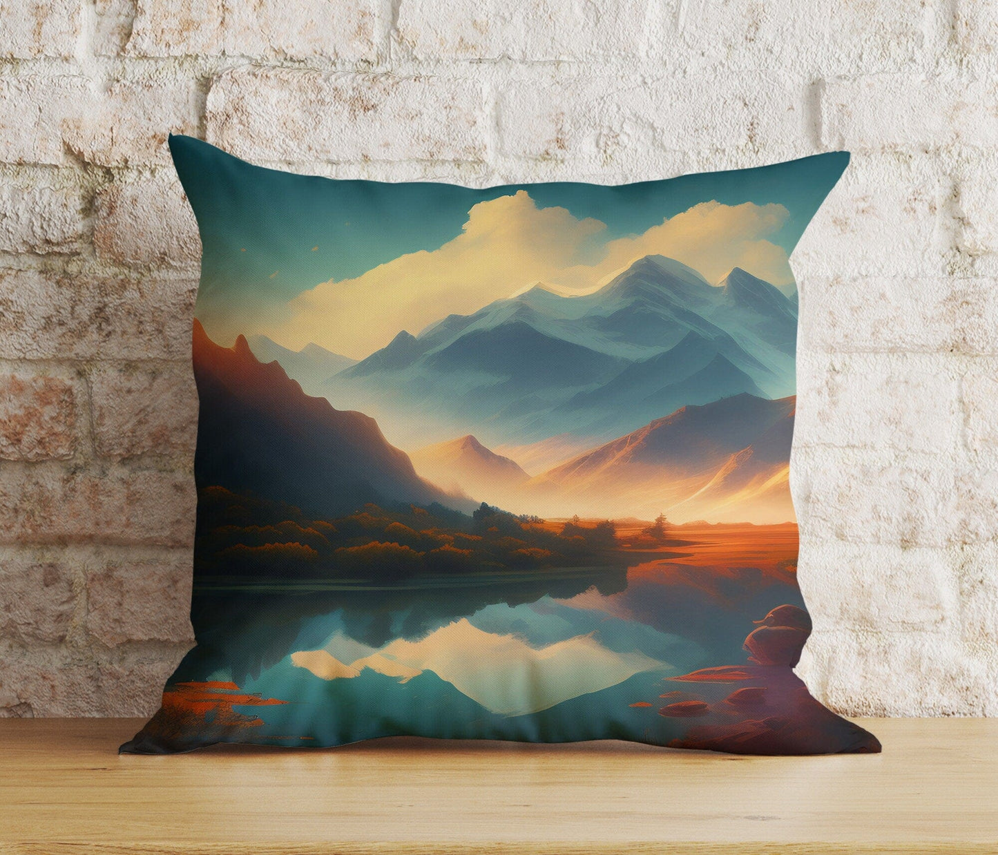 Onay 4 / 12 x 12 inch (30 x 30 cm) Double Side Mountain View Cityscape Abstract Room Decor Cushion Cover