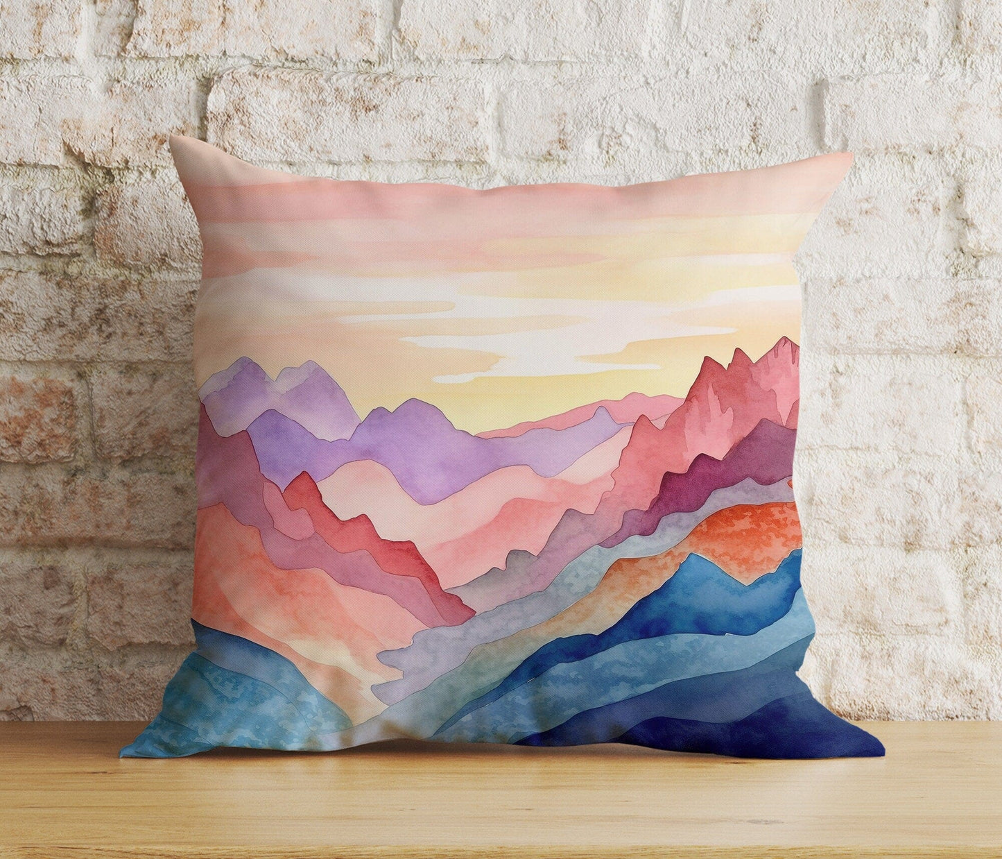 Onay 2 / 12 x 12 inch (30 x 30 cm) Double Side Mountain View Cityscape Abstract Room Decor Cushion Cover