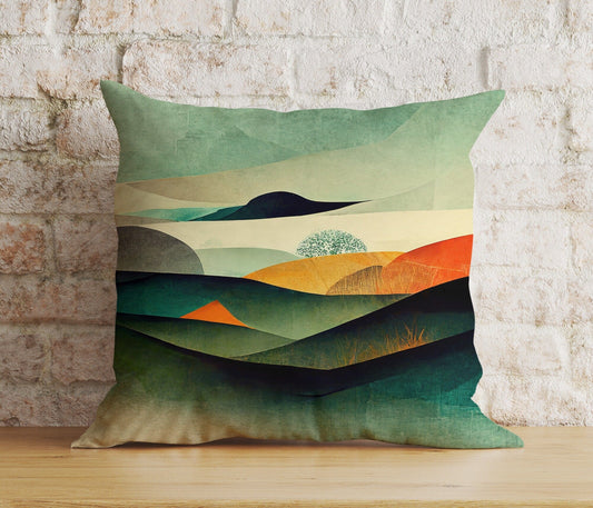 Onay 1 / 12 x 12 inch (30 x 30 cm) Double Side Mountain View Cityscape Abstract Room Decor Cushion Cover