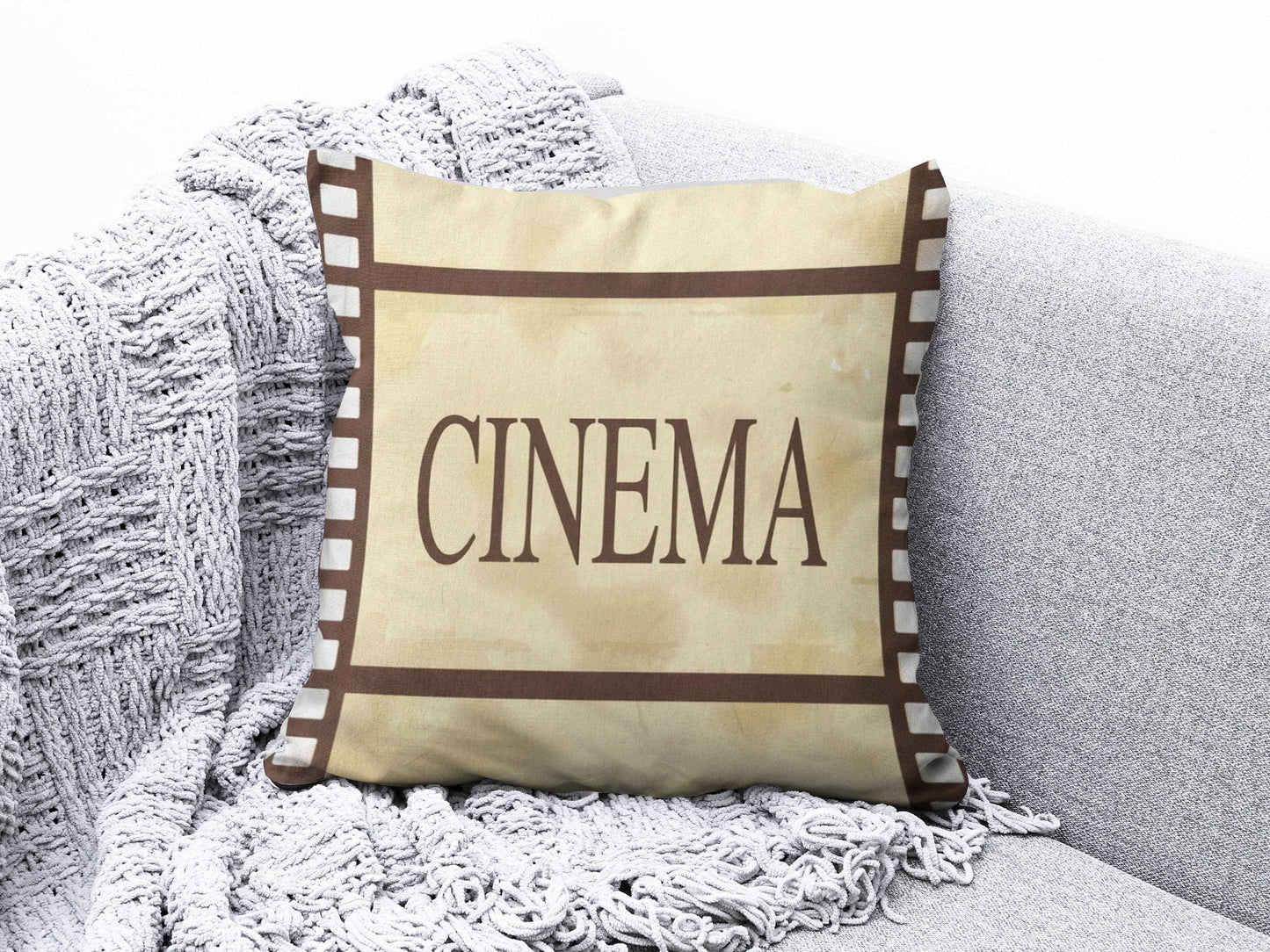 Onay 9 / 12 x 12 inch (30 x 30 cm) Movie Camera Popcorn Retro Cinema Movie Cushion Cover