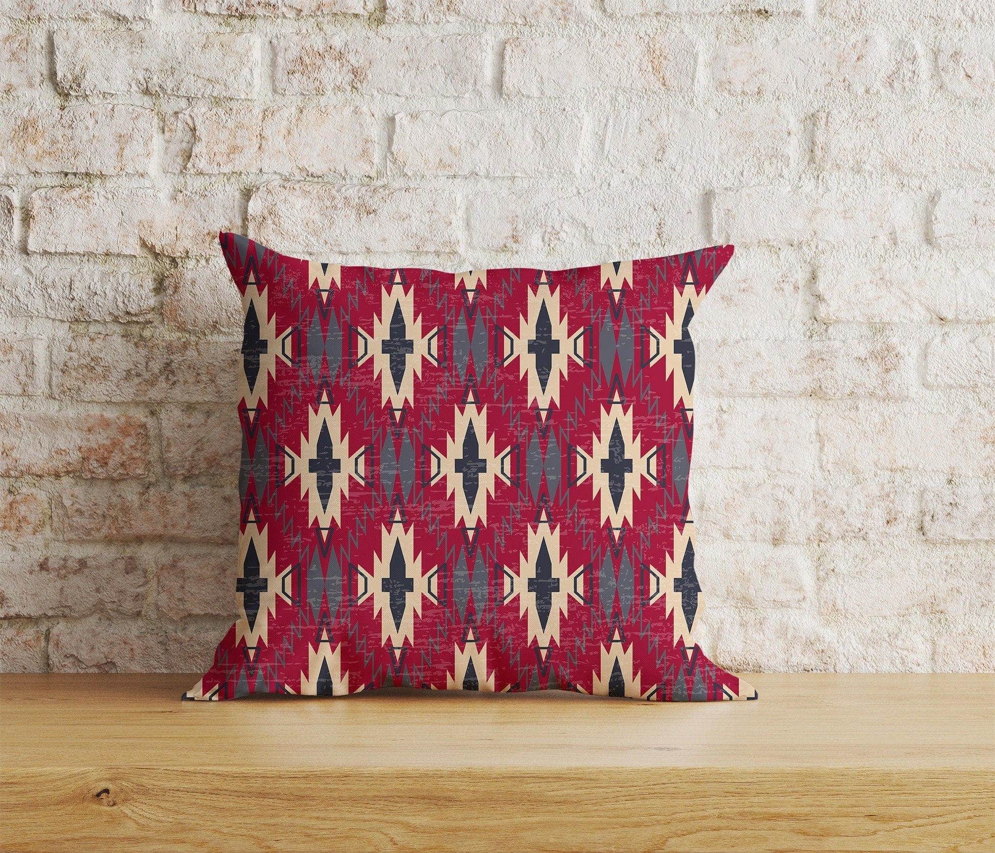 Onay Home Textile Cushion Covers 2 / 12 x 12 inch (30 x 30 cm) Double Side Native American Patterns Cushion Covers Parfleche Cover