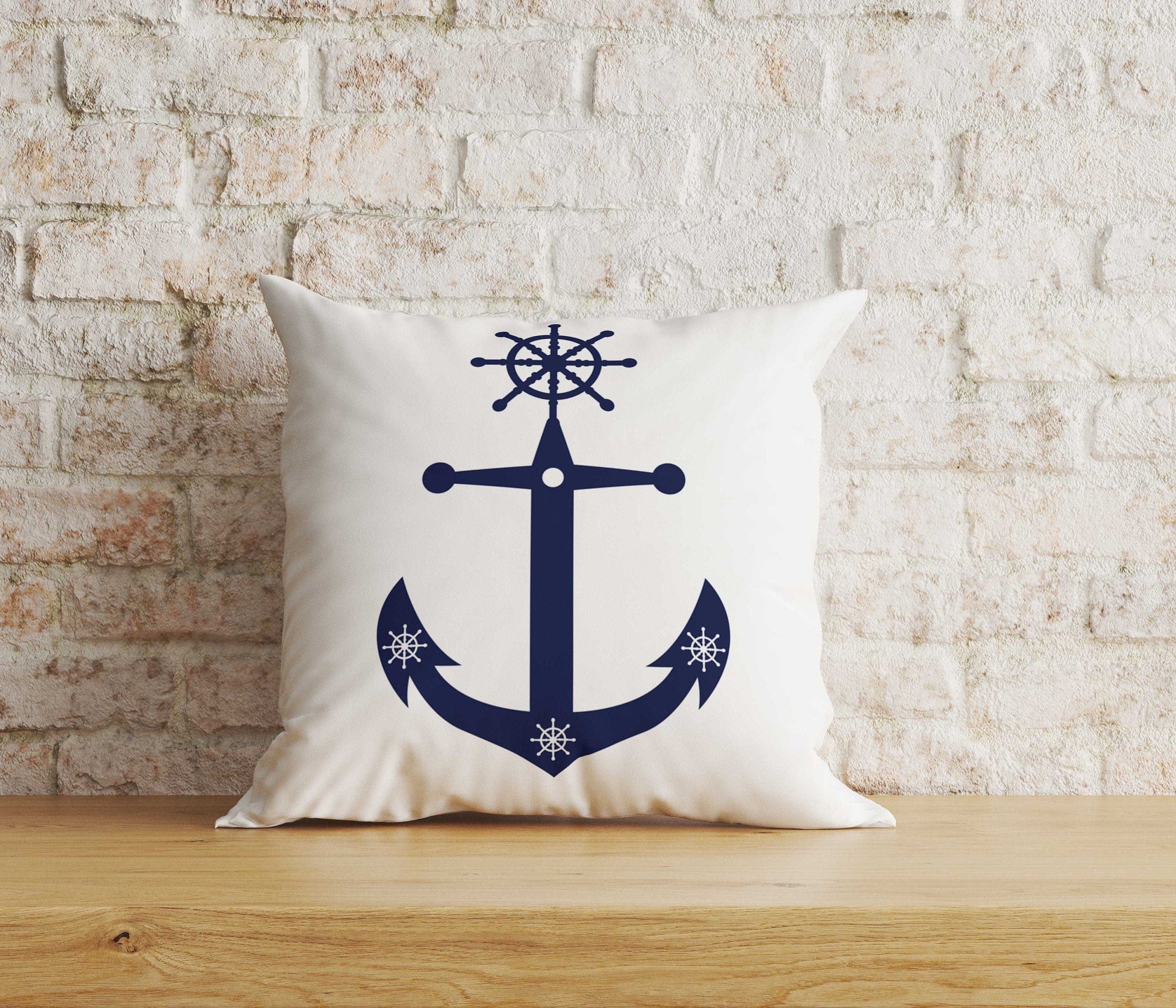 Onay Home Textile Cushion Covers 6 / 12 x 12 inch (30 x 30 cm) Double Side Nautical Anchor Cushion Cover Coastal Pillowcase Seashells