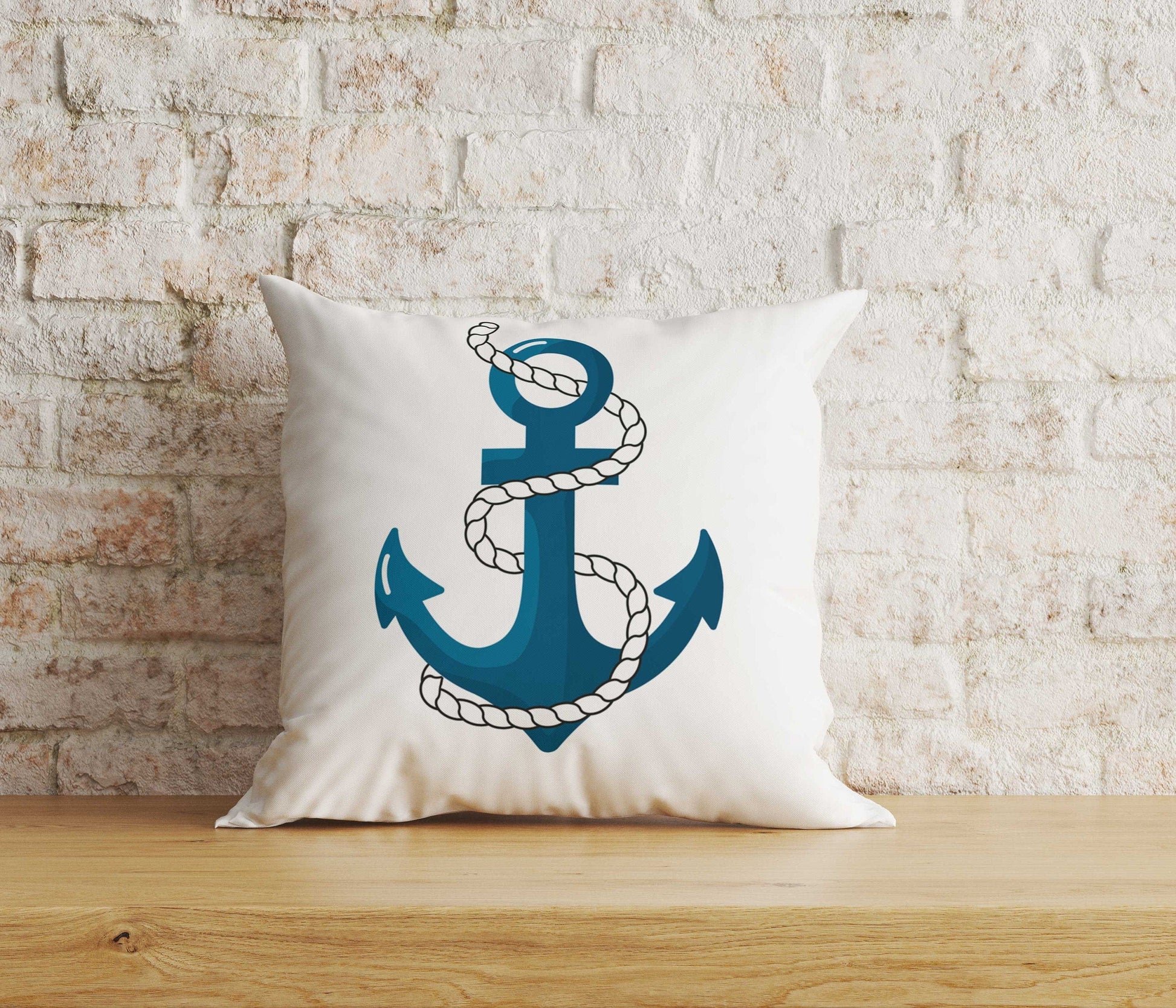 Onay Home Textile Cushion Covers 4 / 12 x 12 inch (30 x 30 cm) Double Side Nautical Anchor Cushion Cover Coastal Pillowcase Seashells