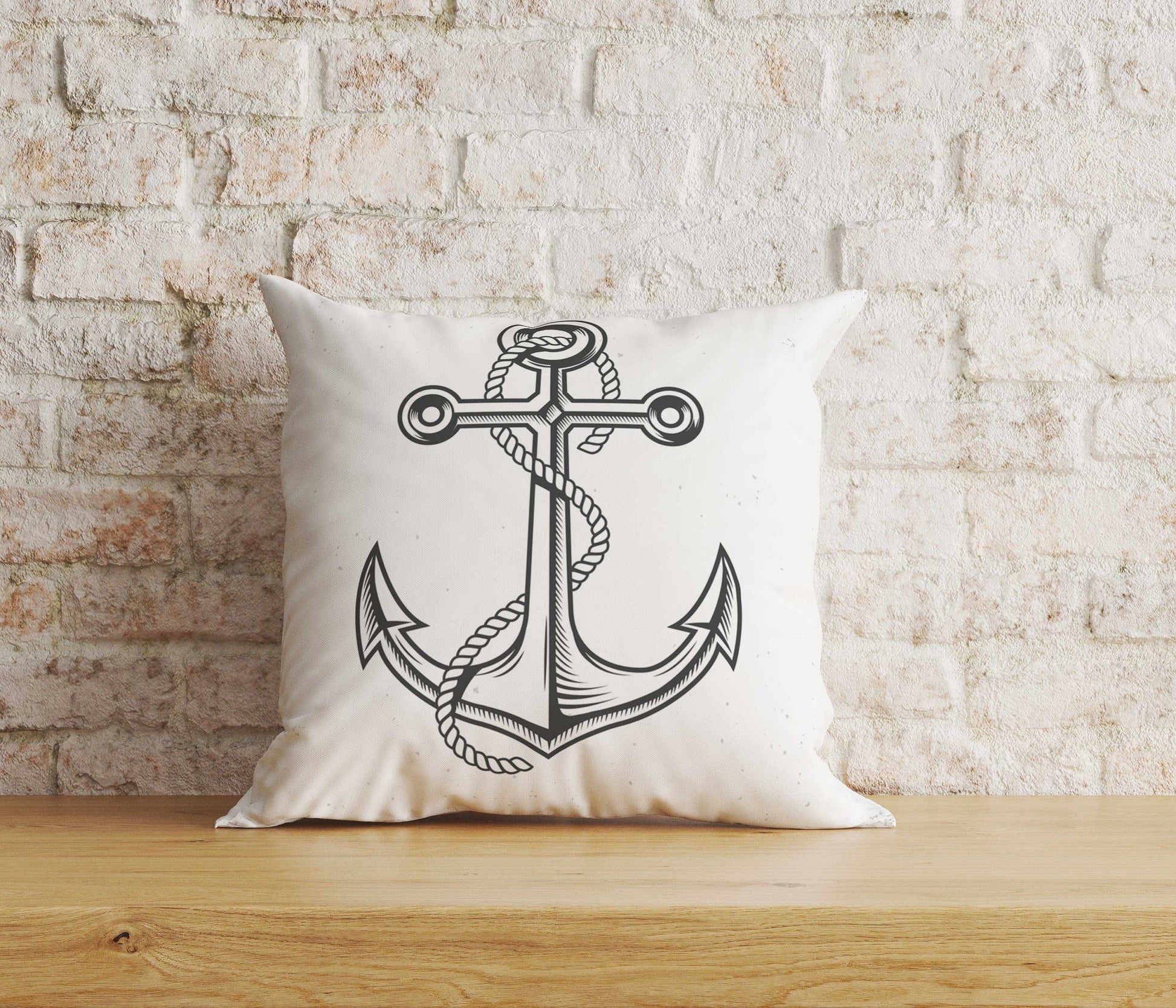 Onay Home Textile Cushion Covers 2 / 12 x 12 inch (30 x 30 cm) Double Side Nautical Anchor Cushion Cover Coastal Pillowcase Seashells