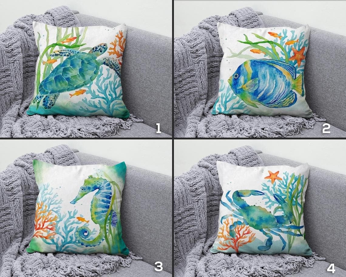 Onay Nautical Beach Starfish Sea Turtle Sea Shell Cushion Cover