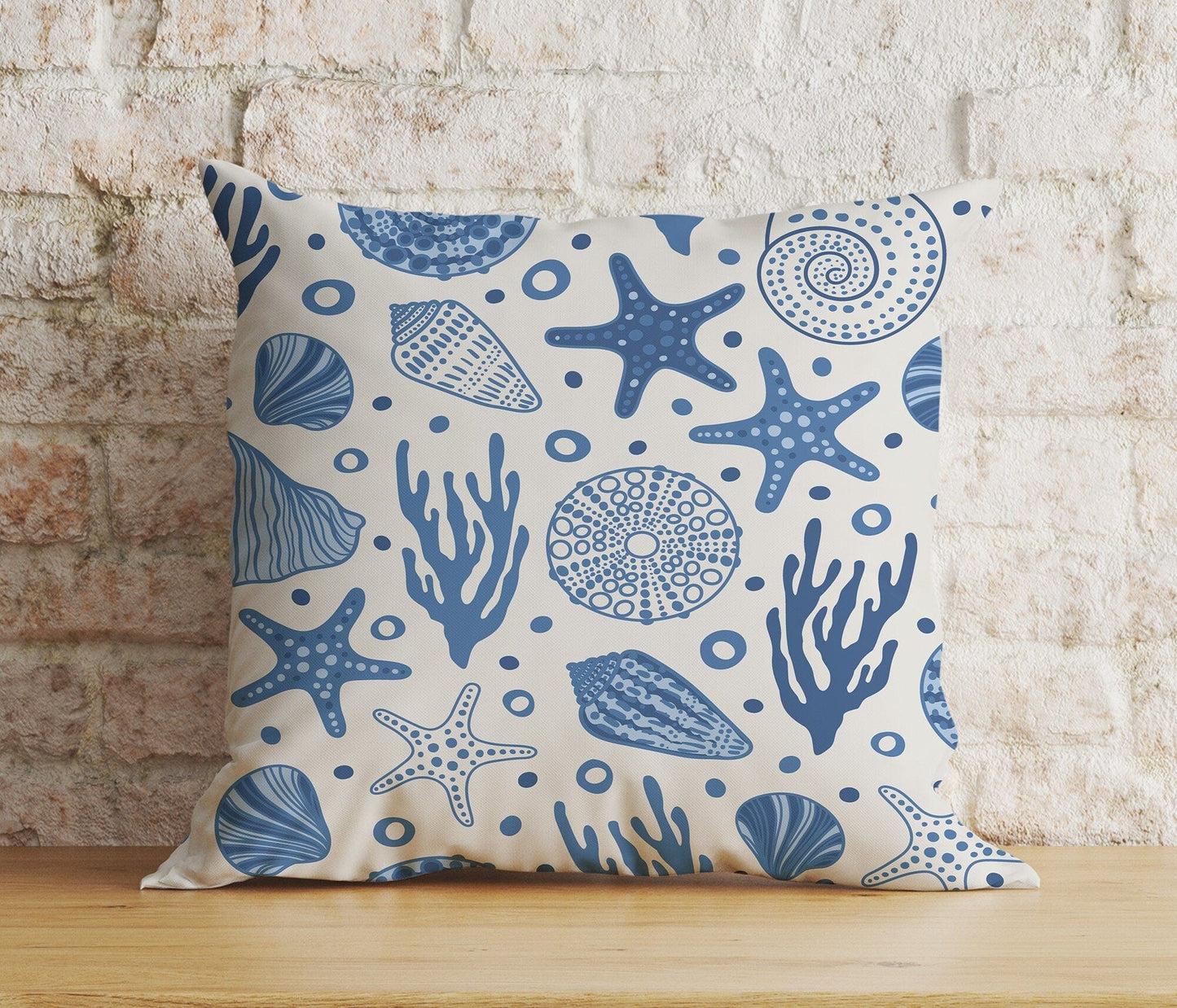 Onay 3 / 12 x 12 inch (30 x 30 cm) Double Side Nautical & Coastal Marine Summer Starfish Cushion Cover