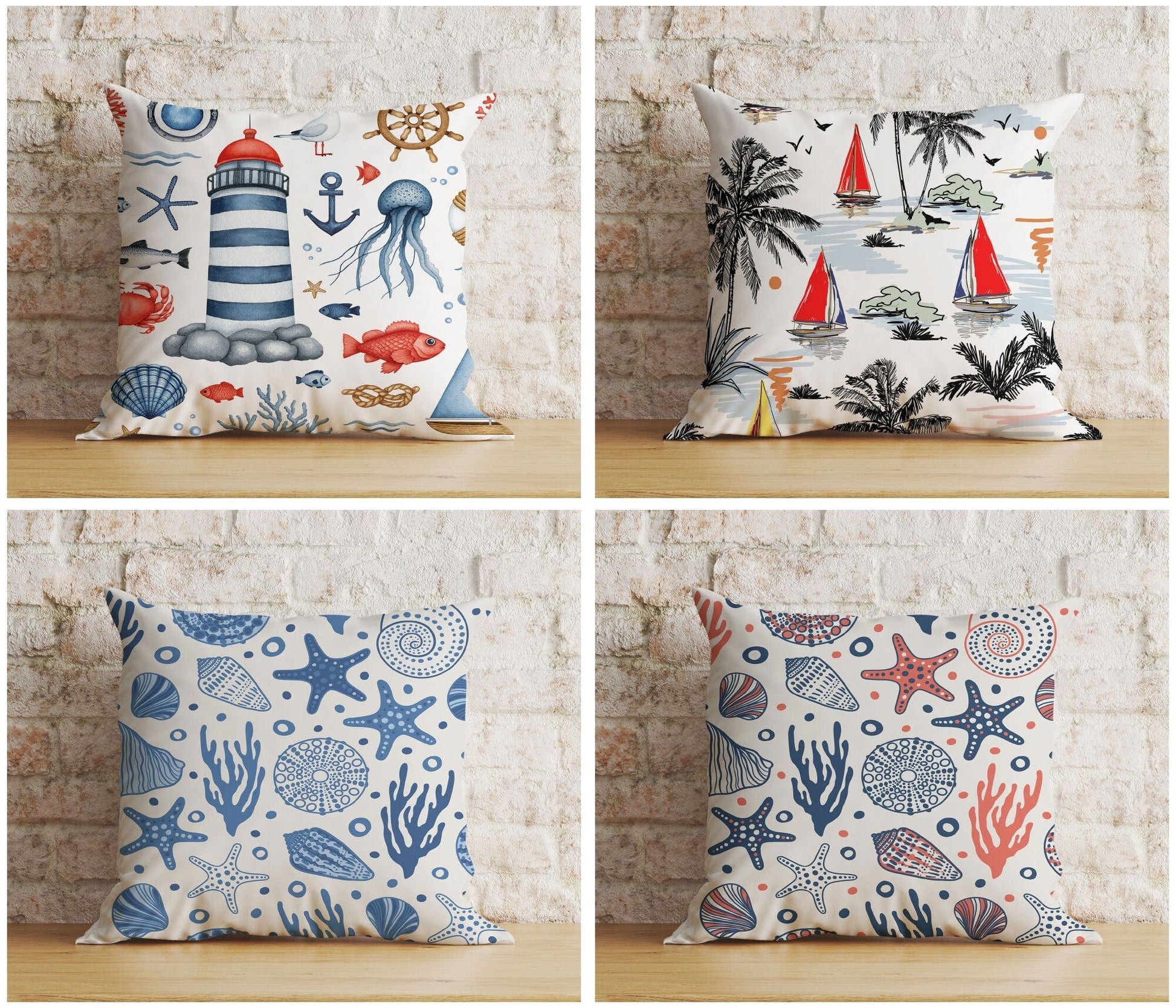 Onay Nautical & Coastal Marine Summer Starfish Cushion Cover
