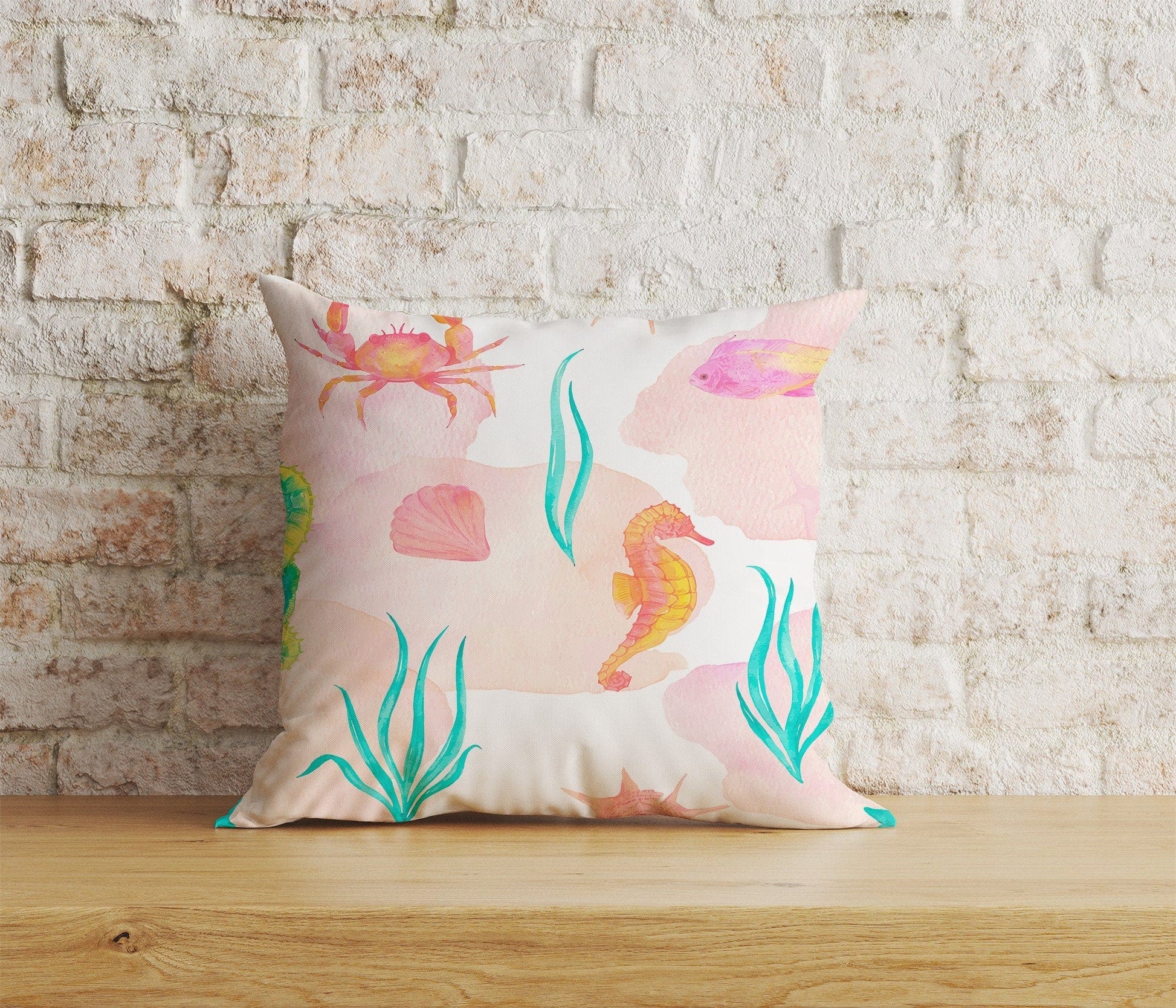 Onay Home Textile Cushion Covers 8 / 12 x 12 inch (30 x 30 cm) Double Side Nautical Cushion Covers Under Ocean Wildlife Scatter Cushion