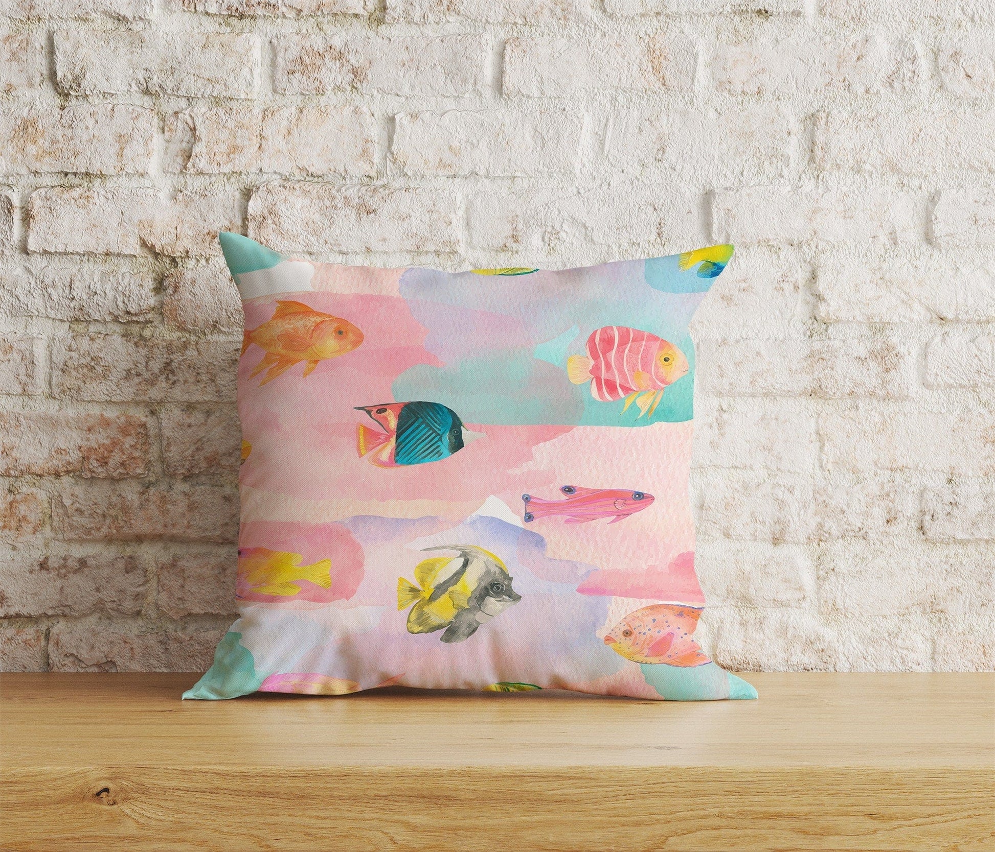 Onay Home Textile Cushion Covers 4 / 12 x 12 inch (30 x 30 cm) Double Side Nautical Cushion Covers Under Ocean Wildlife Scatter Cushion