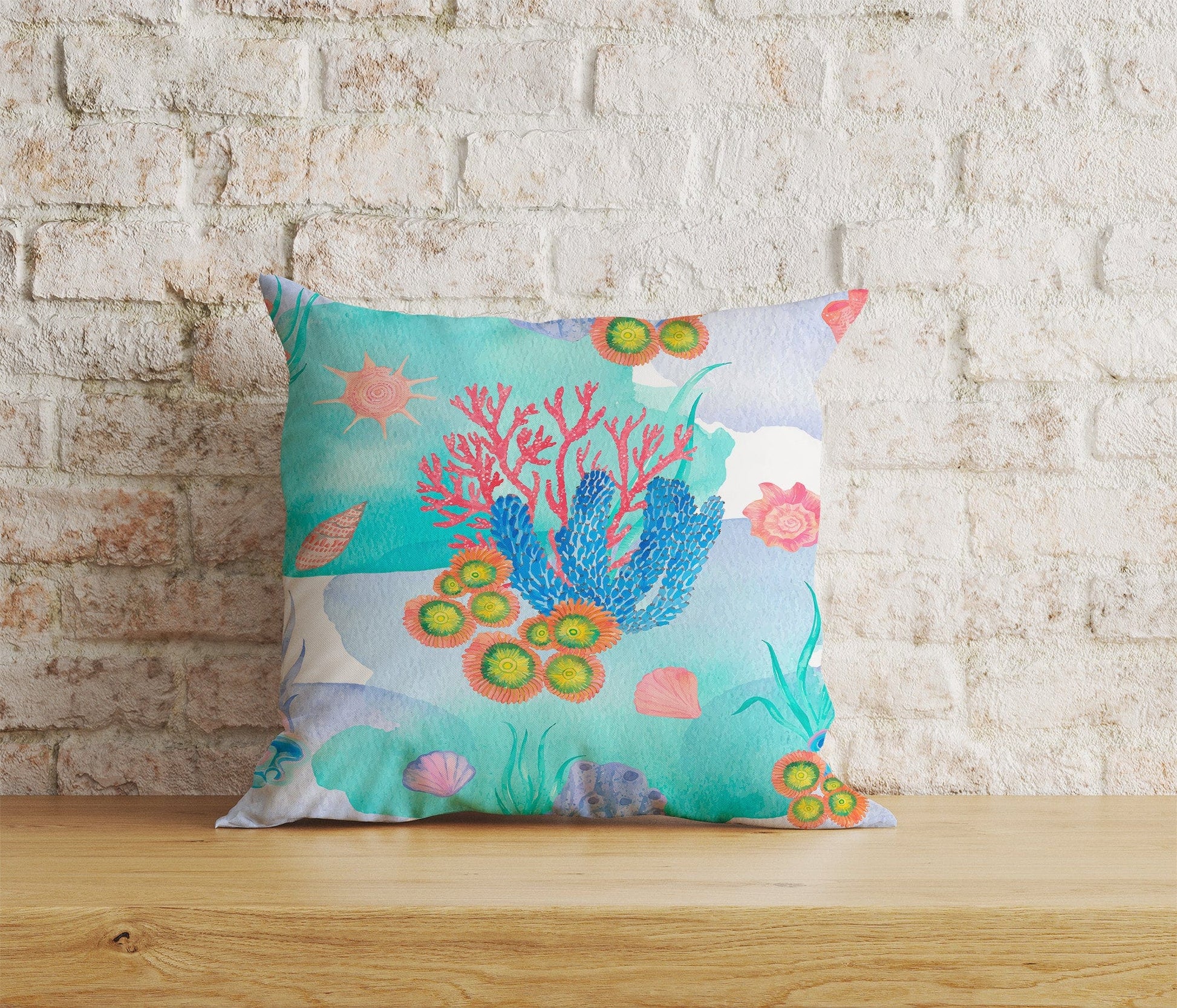 Onay Home Textile Cushion Covers 3 / 12 x 12 inch (30 x 30 cm) Double Side Nautical Cushion Covers Under Ocean Wildlife Scatter Cushion