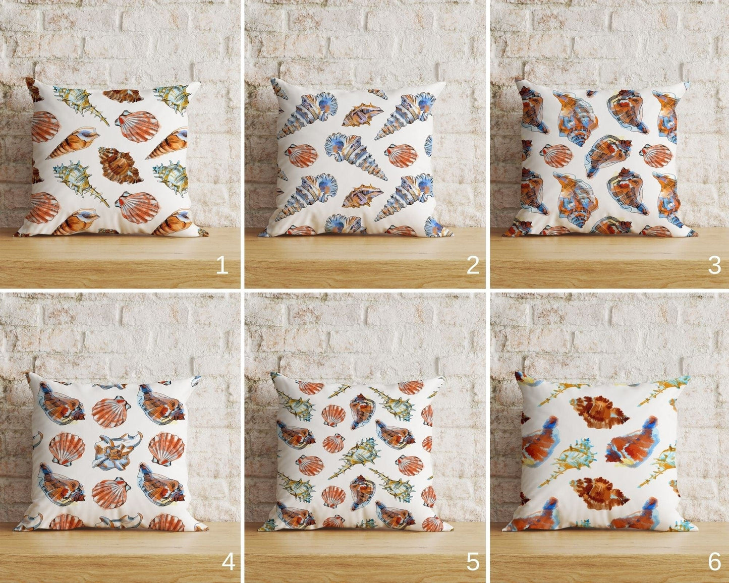 Onay Home Textile Cushion Covers Nautical Seashells Cushion Cover Coastal Throw Pillow Covers
