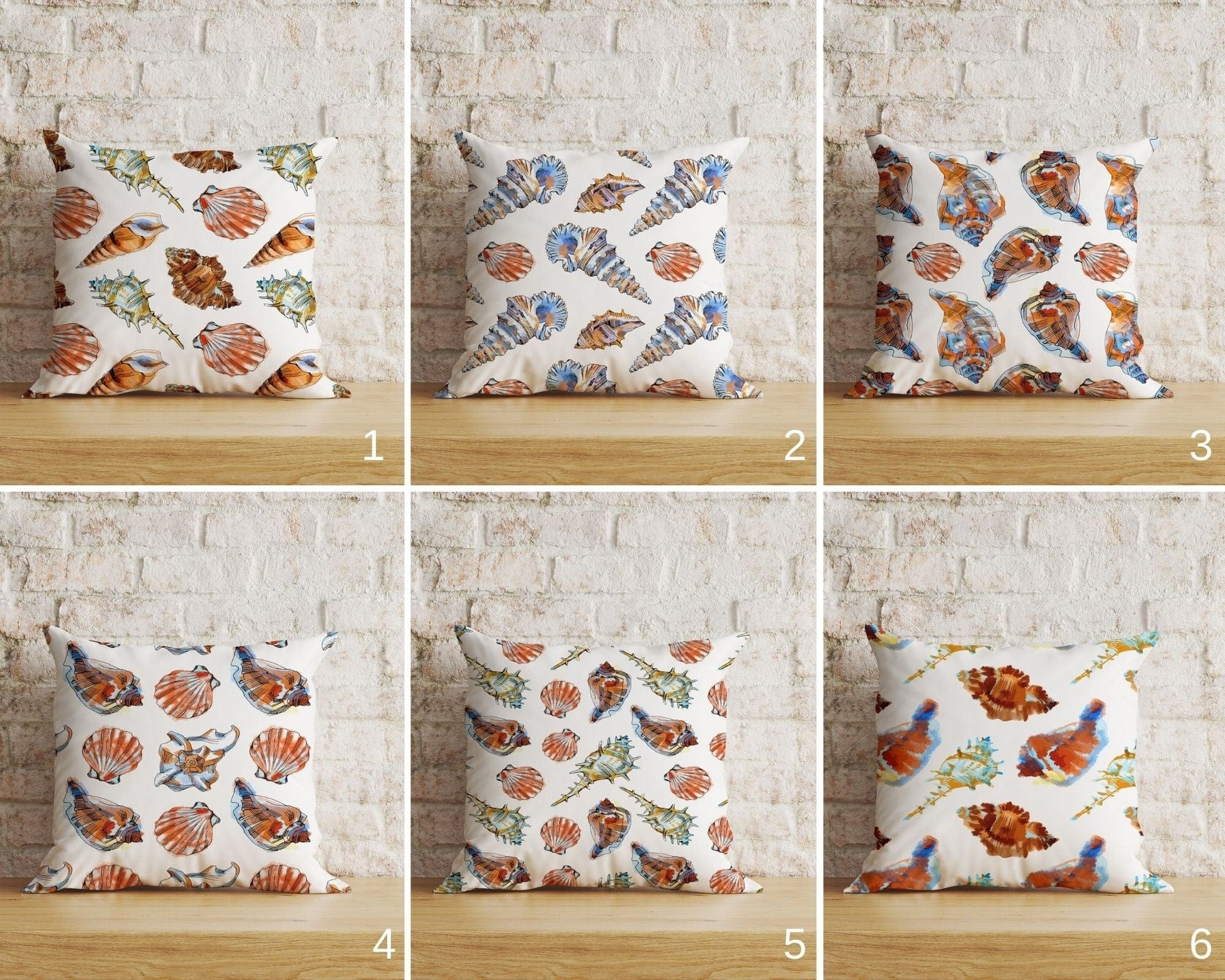 Onay Home Textile Cushion Covers Nautical Seashells Cushion Cover Coastal Throw Pillow Covers