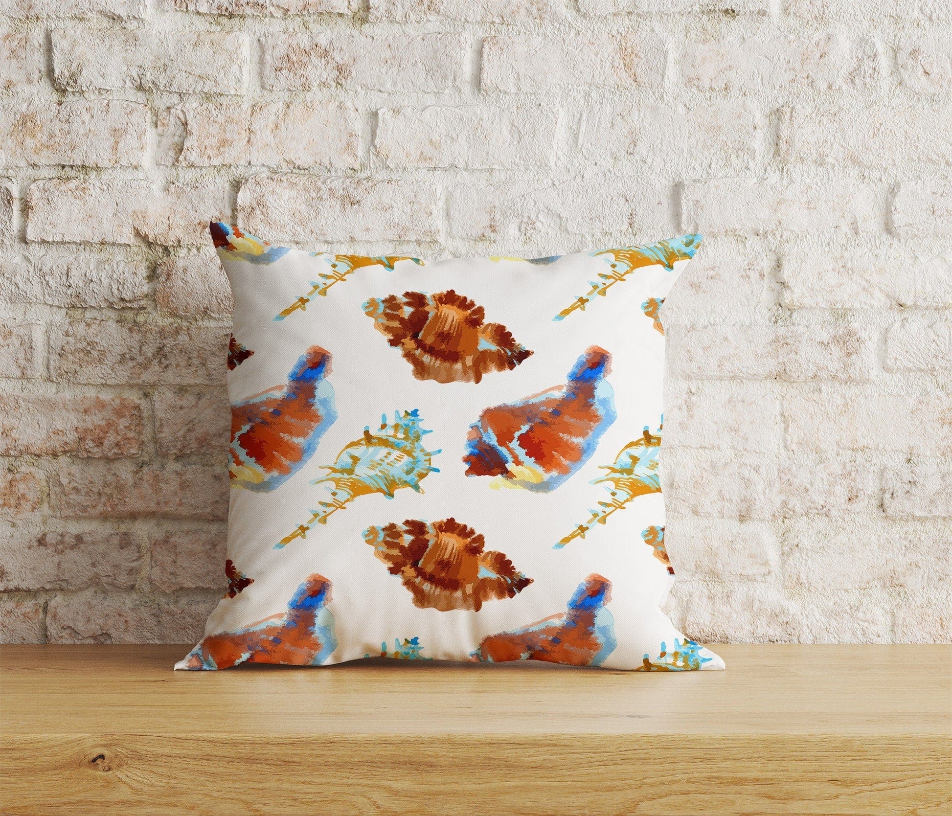 Onay Home Textile Cushion Covers 6 / 12 x 12 inch (30 x 30 cm) Double Side Nautical Seashells Cushion Cover Coastal Throw Pillow Covers
