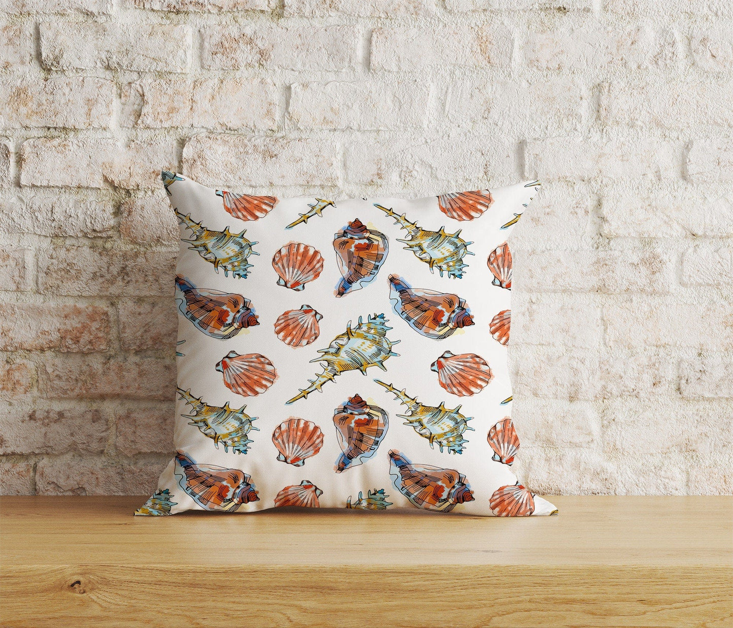 Onay Home Textile Cushion Covers 5 / 12 x 12 inch (30 x 30 cm) Double Side Nautical Seashells Cushion Cover Coastal Throw Pillow Covers