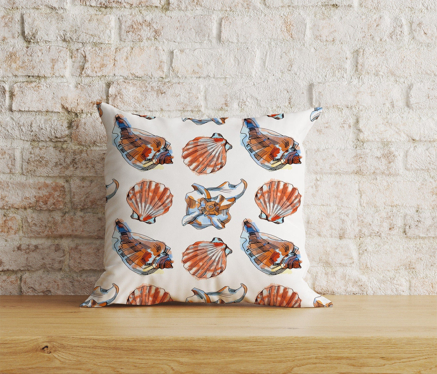 Onay Home Textile Cushion Covers 4 / 12 x 12 inch (30 x 30 cm) Double Side Nautical Seashells Cushion Cover Coastal Throw Pillow Covers
