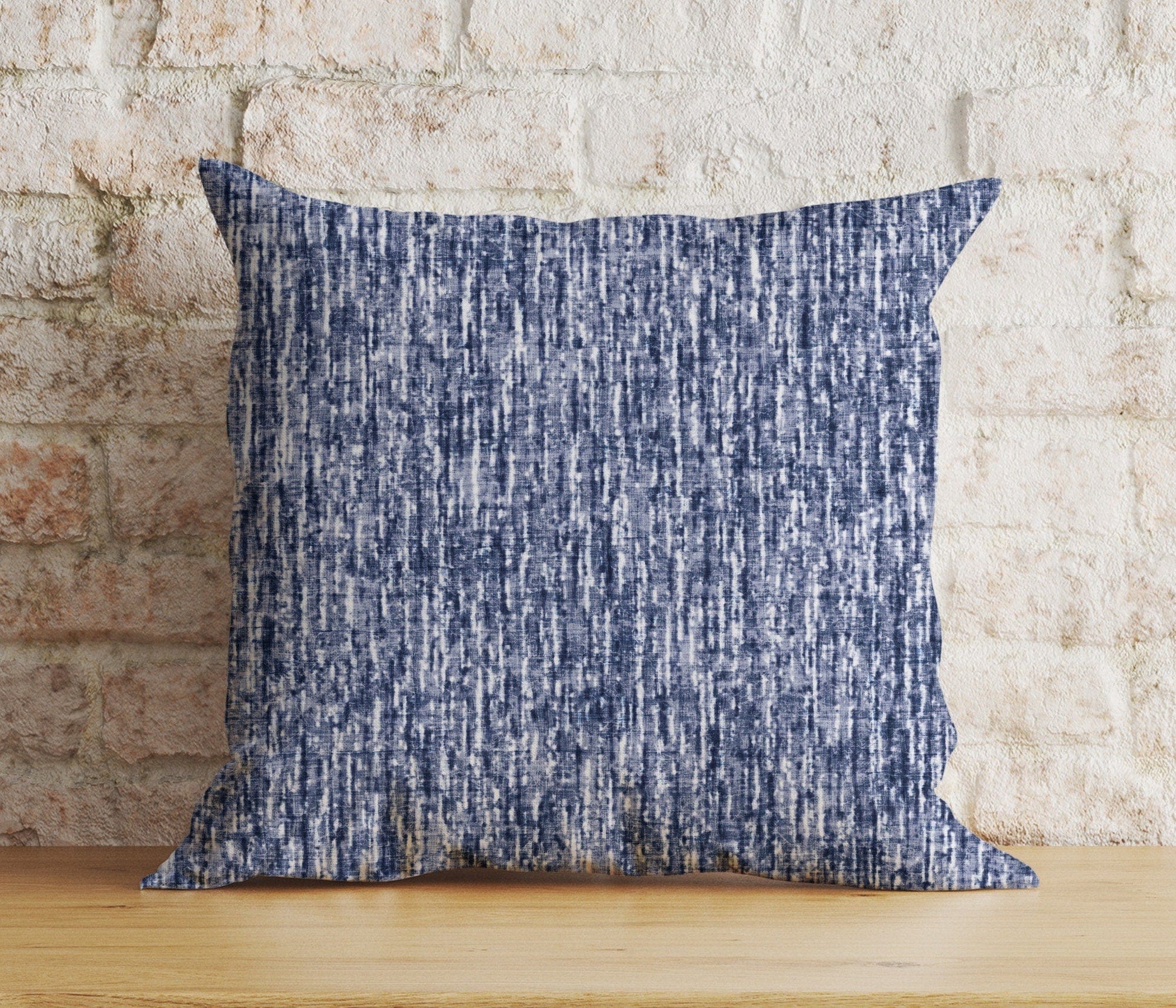 Onay 9 / 12 x 12 inch (30 x 30 cm) Navy Blue Basket Weave Blue Modern Printed Cushion Cover