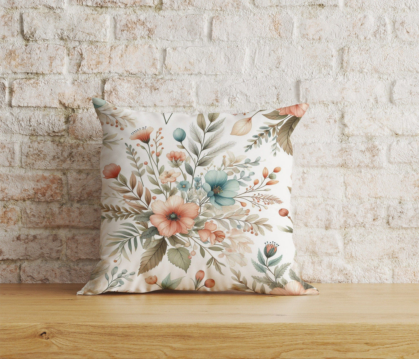 Onay Home Textile Cushion Covers 2 / 12 x 12 inch (30 x 30 cm) Double Side Navy Blue Flower Cushion Cover White Floral Pillow Cover